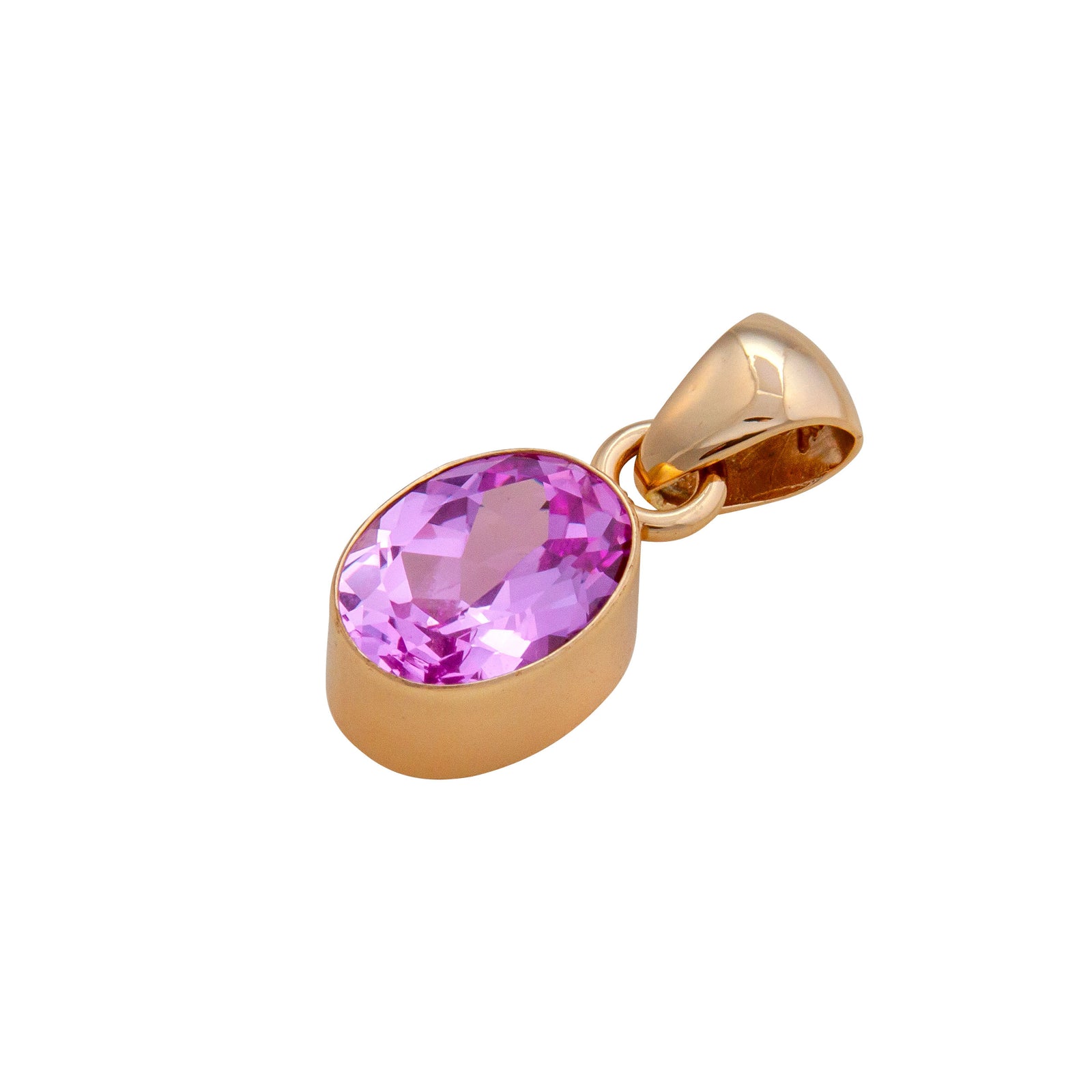 Alchemia Lab Created Pink Sapphire Oval Pendant | Charles Albert Jewelry