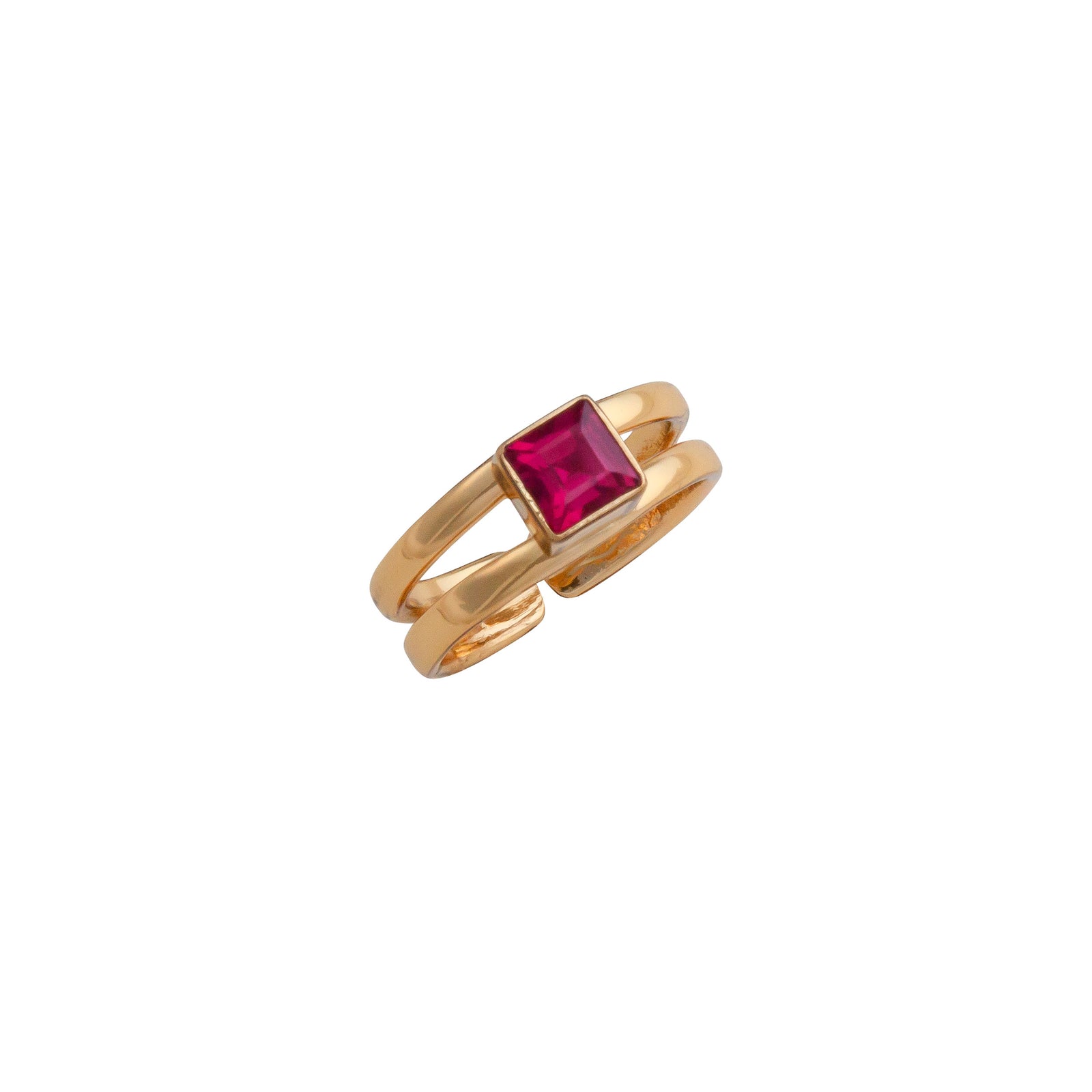 Alchemia Lab Created Ruby Adjustable Cuff Ring | Charles Albert Jewelry