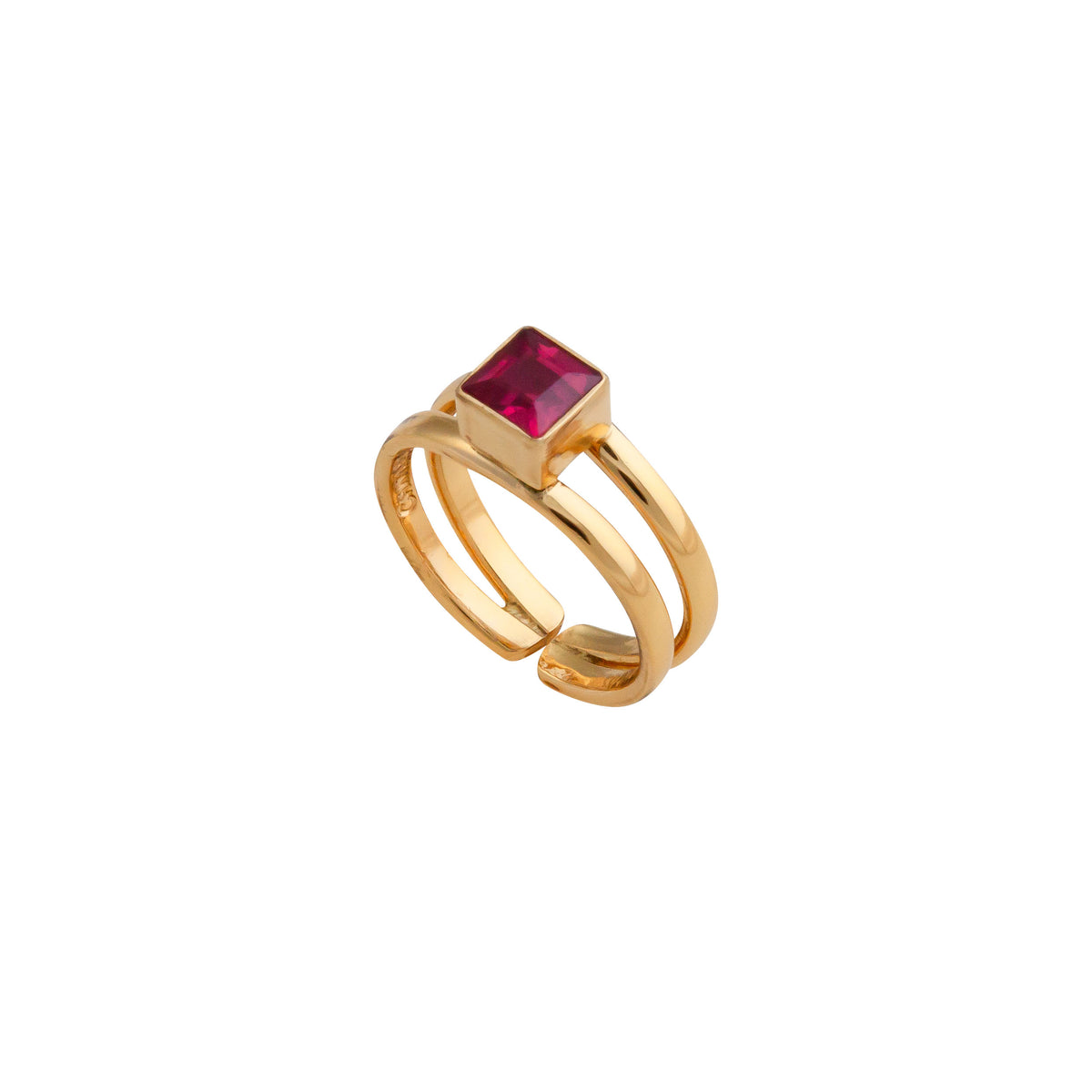 Alchemia Lab Created Ruby Adjustable Cuff Ring | Charles Albert Jewelry