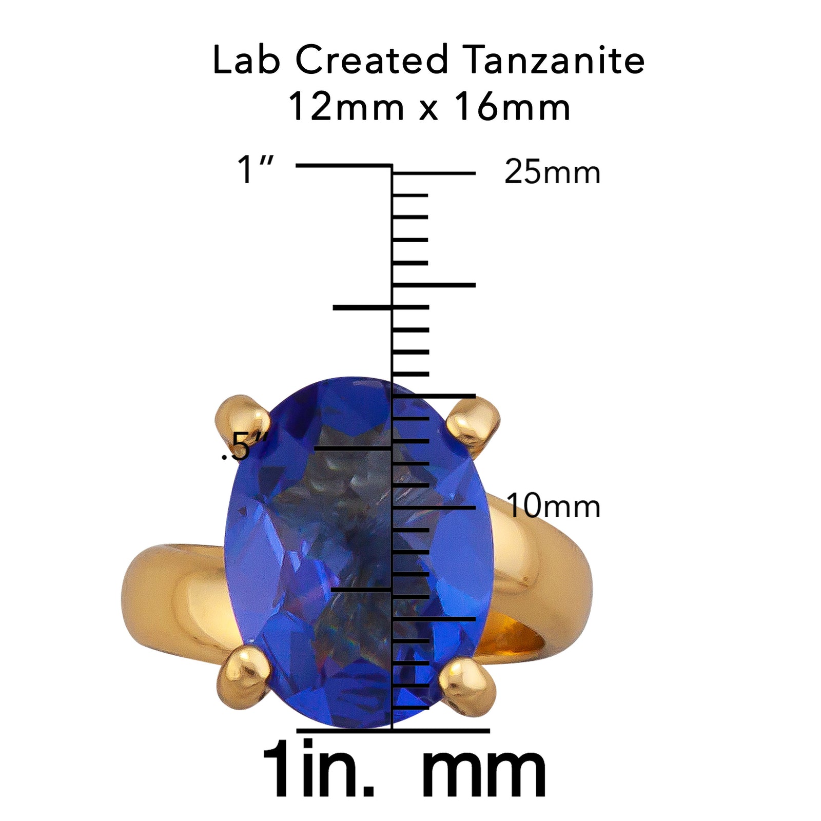 Alchemia Lab Created Tanzanite Oval Prong Set Ring | Charles Albert Jewelry