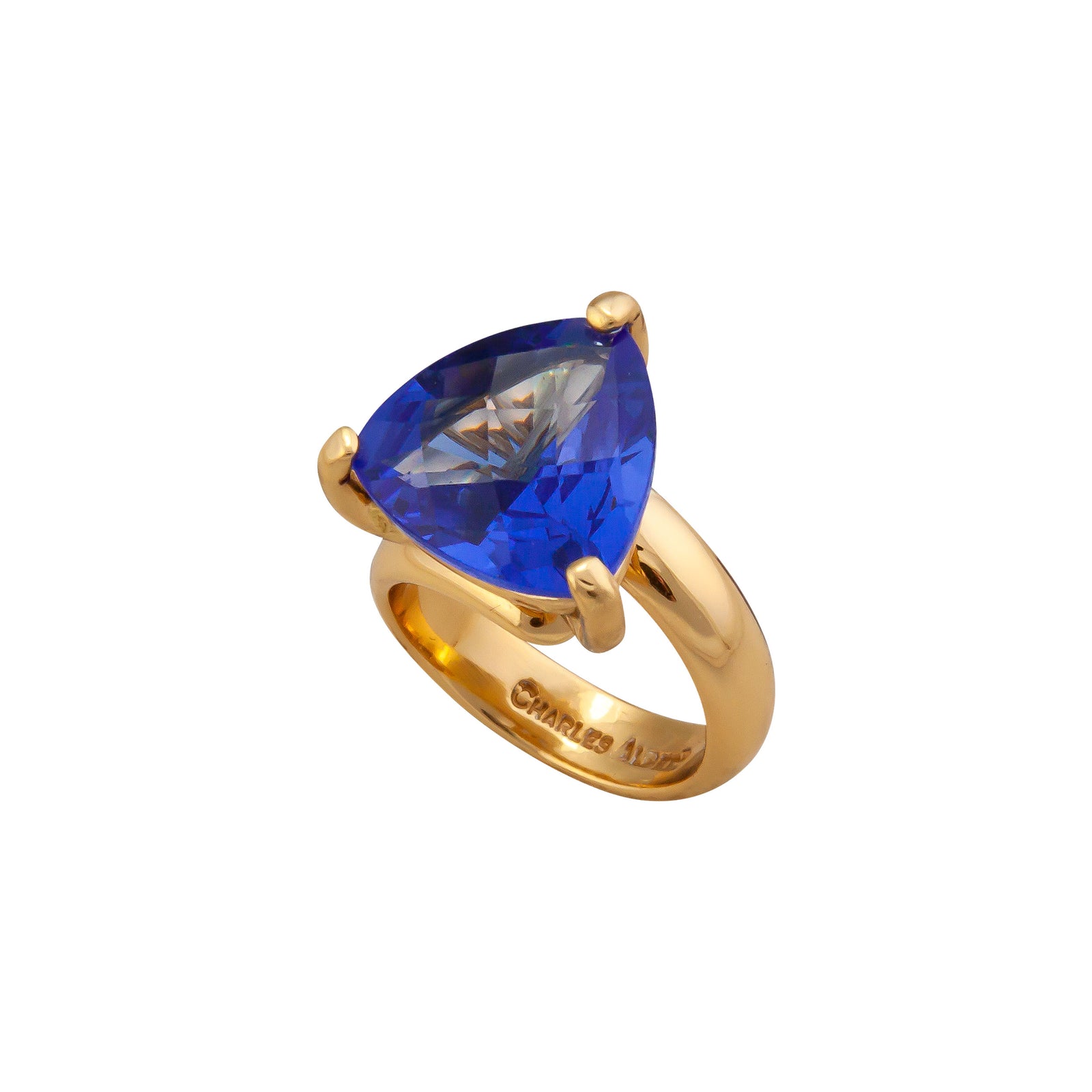 Alchemia Lab Created Tanzanite Trillion Prong Set Ring | Charles Albert Jewelry