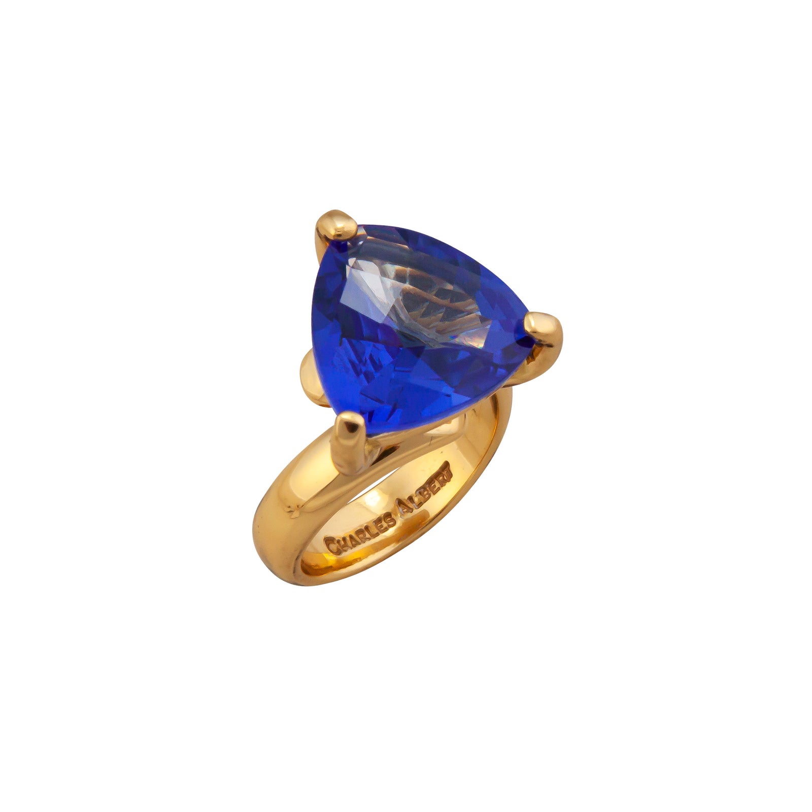 Alchemia Lab Created Tanzanite Trillion Prong Set Ring | Charles Albert Jewelry