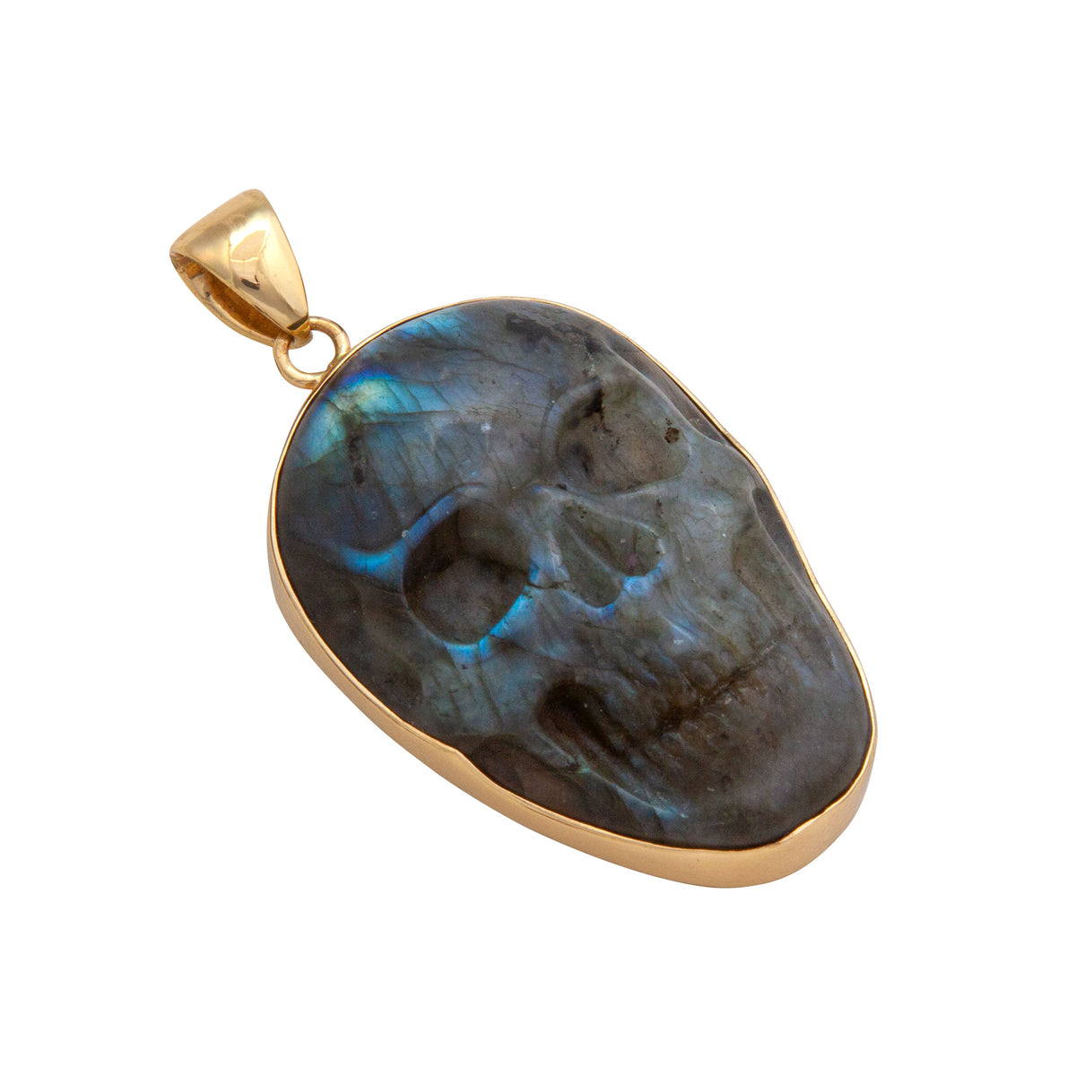 Alchemia Labradorite Skull Pendant - Large | Charles Albert Jewelry