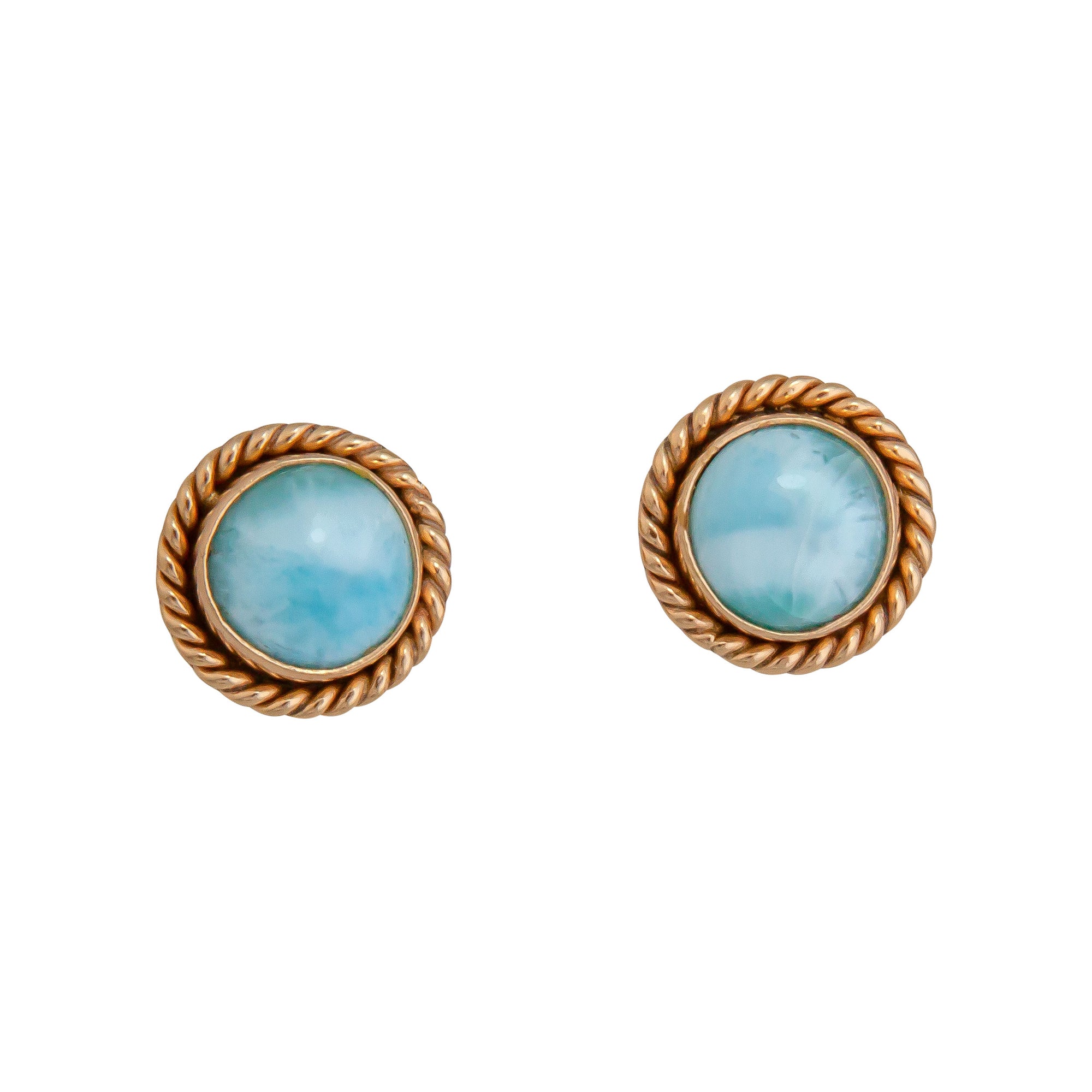 Alchemia Larimar Round Rope Post Earrings | Charles Albert Jewelry