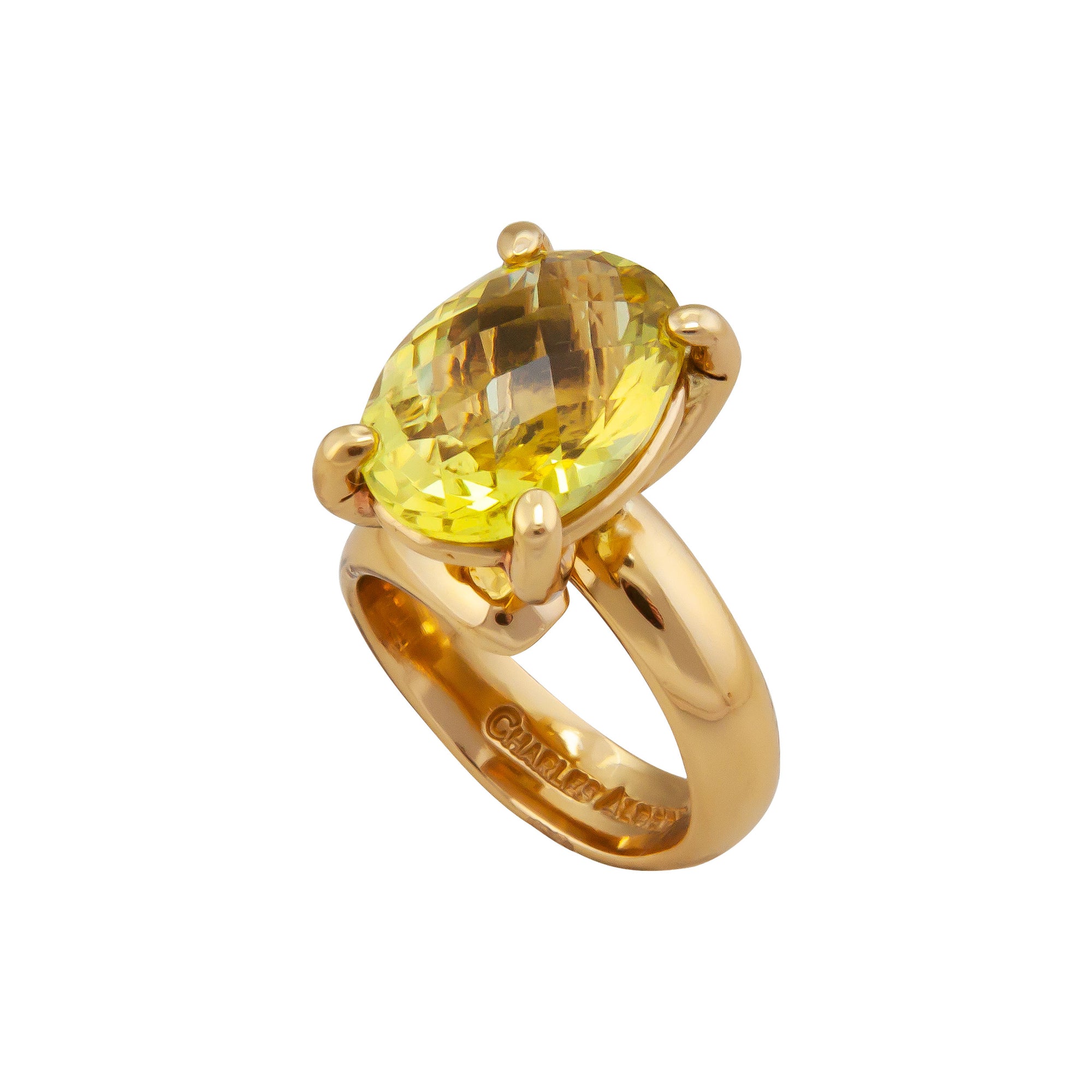 Alchemia Citrine Oval Prong Set Adjustable Ring | Charles Albert Jewelry