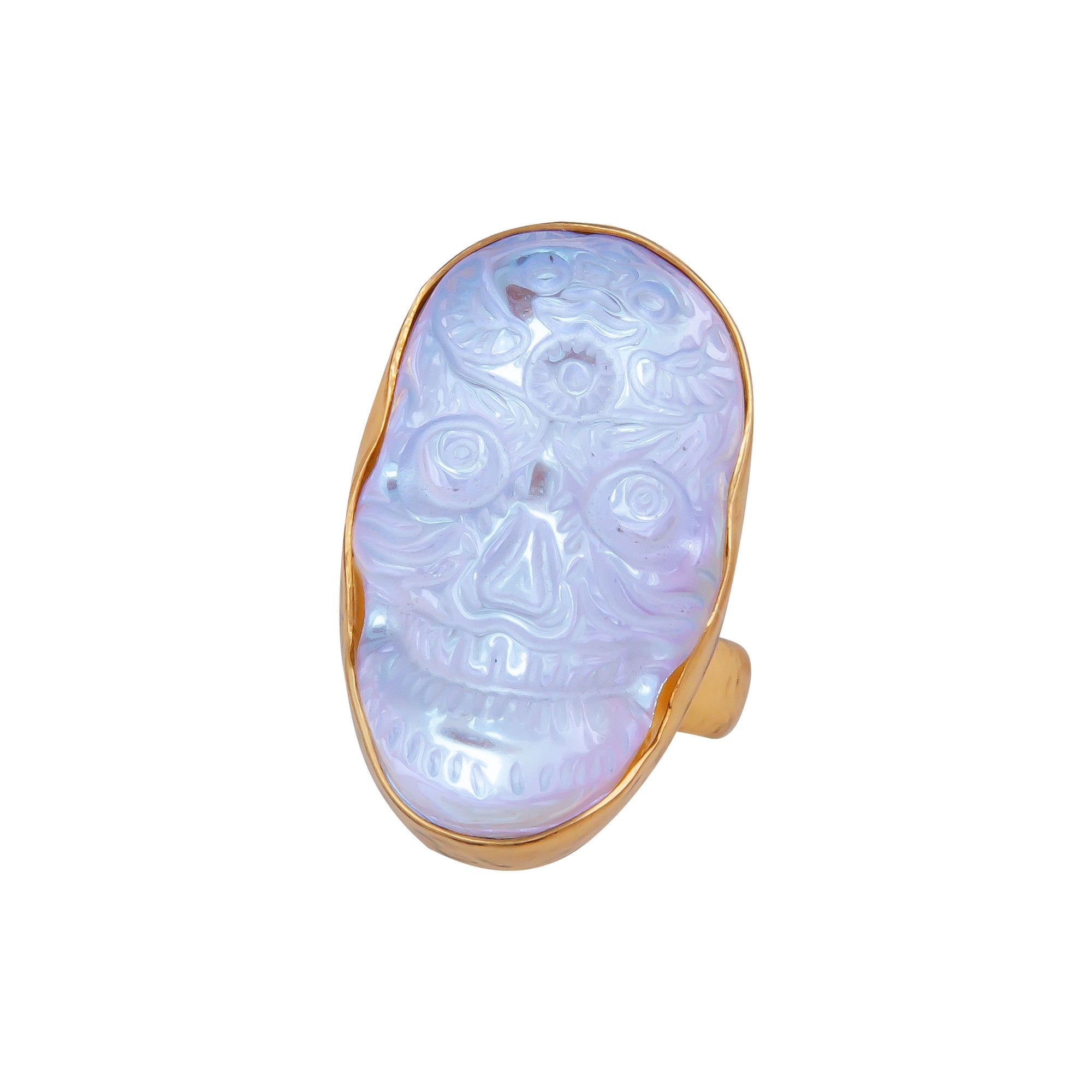 Alchemia Luminite Sugar Skull Adjustable Ring | Charles Albert Jewelry