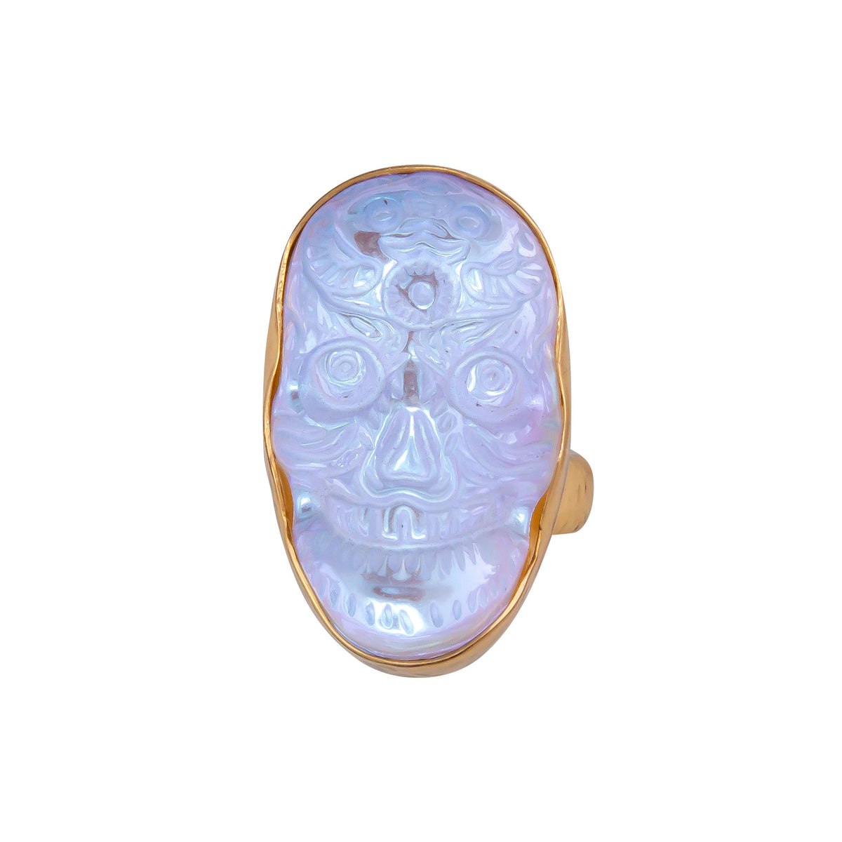 Alchemia Luminite Sugar Skull Adjustable Ring | Charles Albert Jewelry