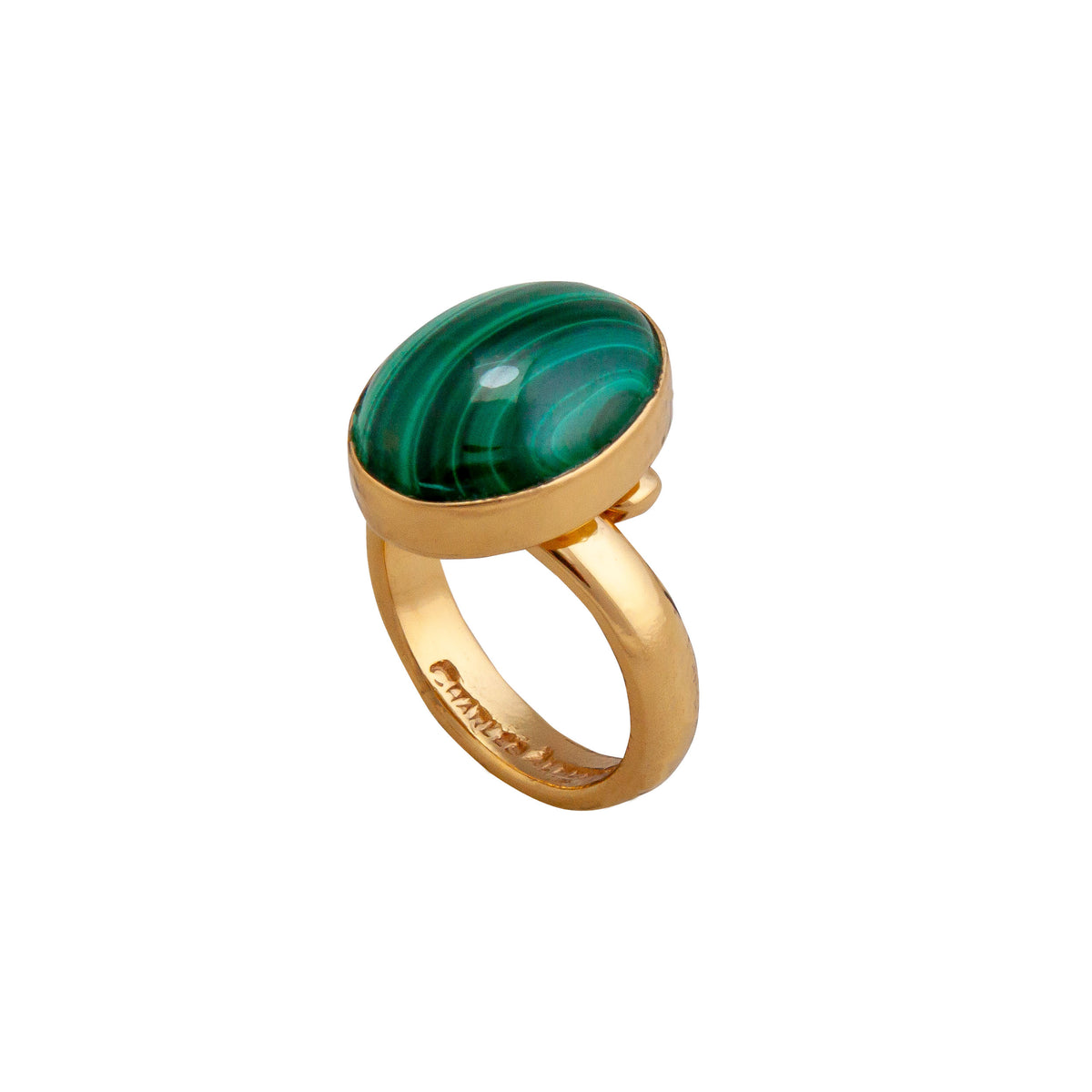 Alchemia Malachite Petite Adjustable Ring | Charles Albert Jewelry