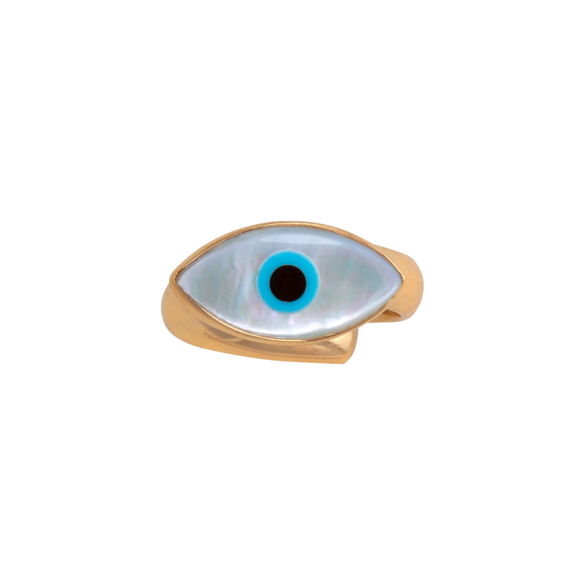 Alchemia Mother of Pearl Evil Eye Adjustable Ring | Charles Albert Jewelry