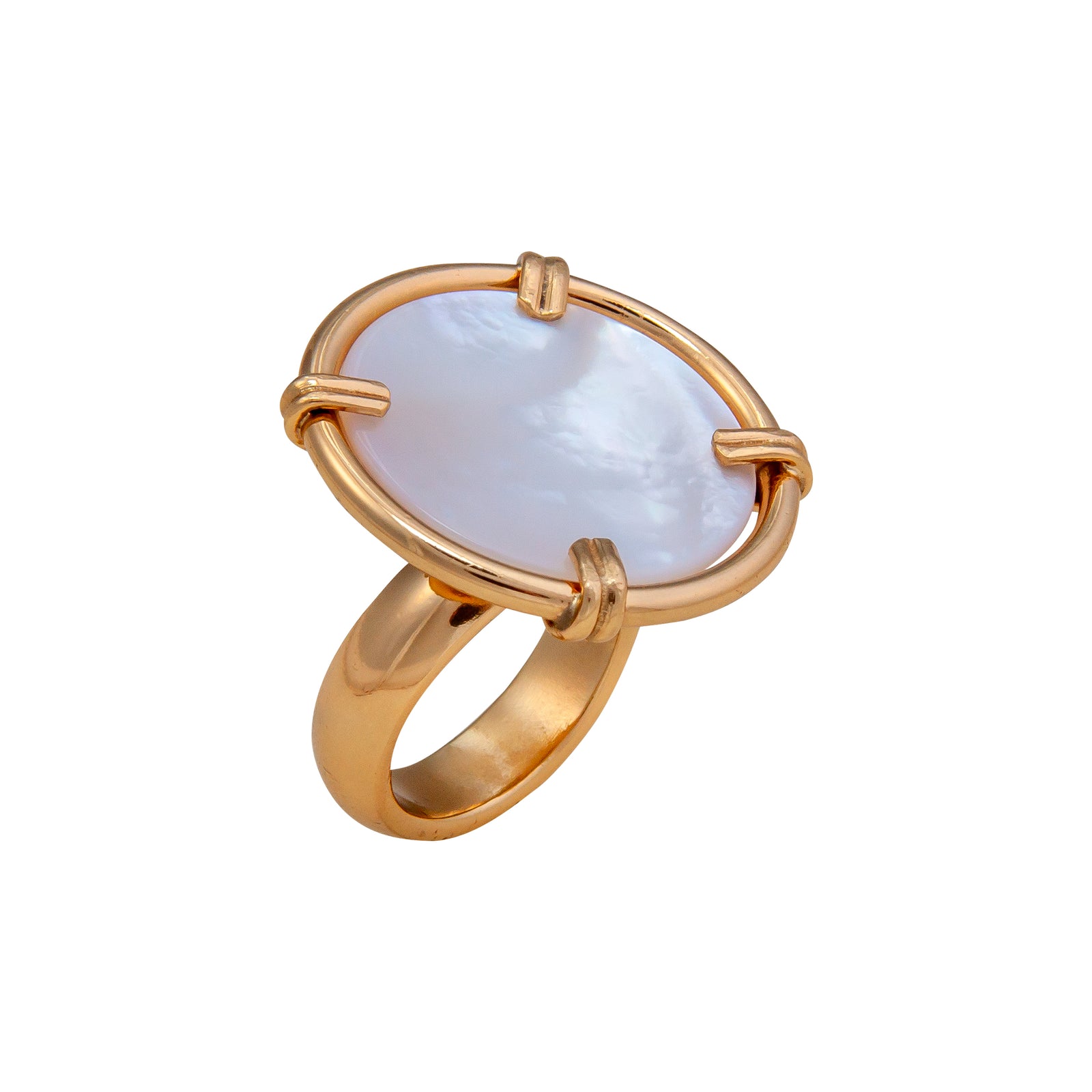 Alchemia Mother of Pearl Prong Adjustable Ring - Large | Charles Albert Jewelry