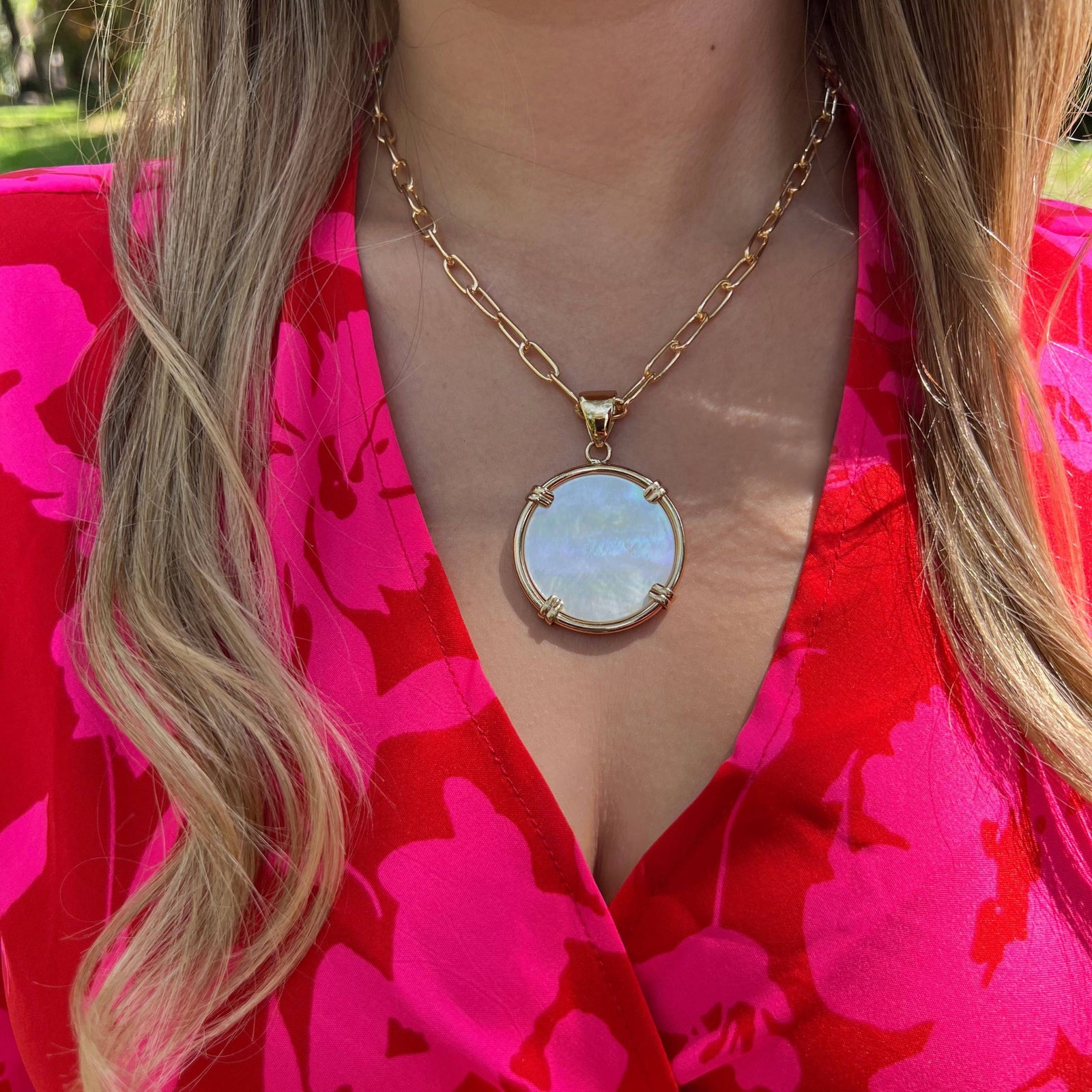 Alchemia Mother of Pearl Prong Pendant - Large | Charles Albert Jewelry