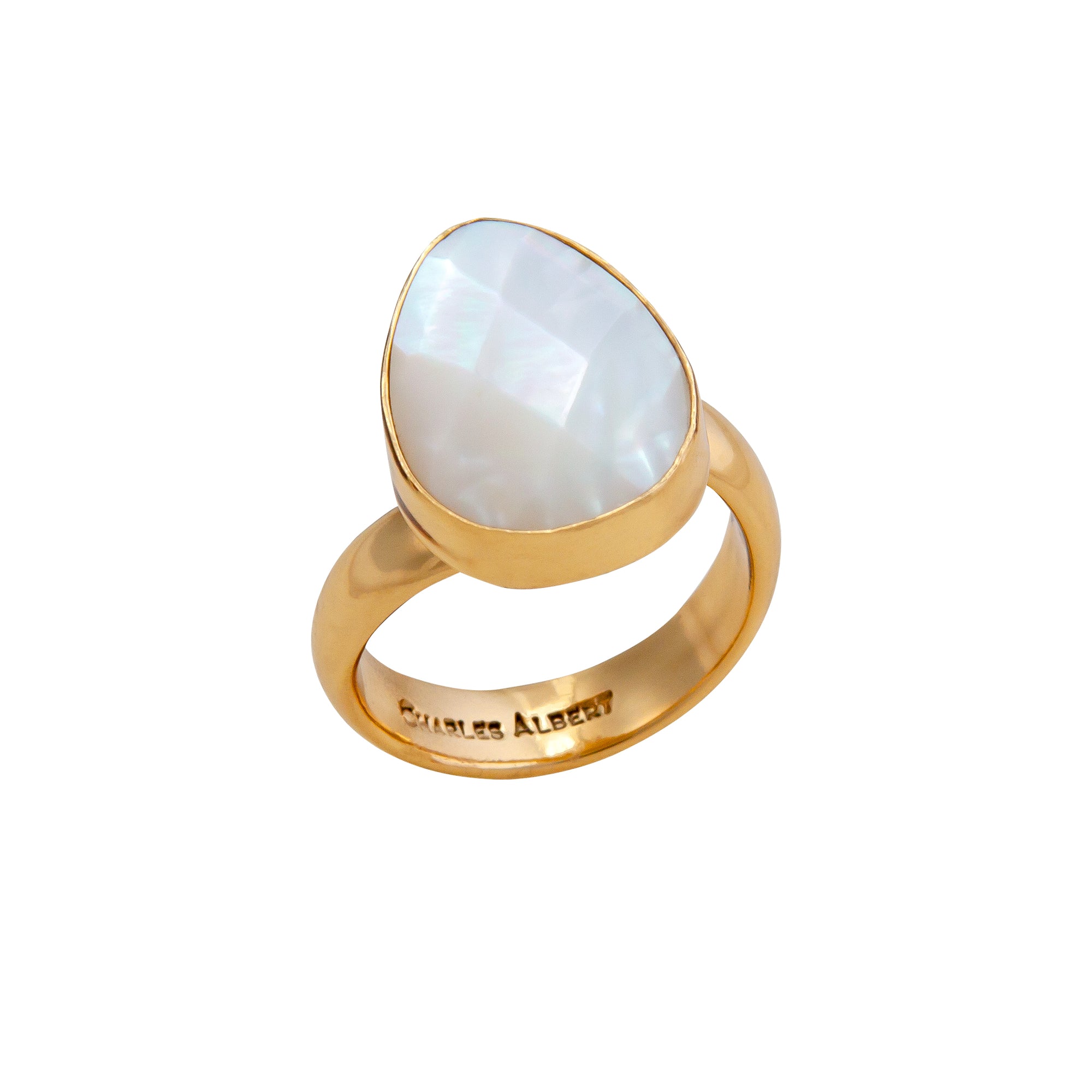 Alchemia Mother of Pearl Teardrop Adjustable Ring | Charles Albert Jewelry