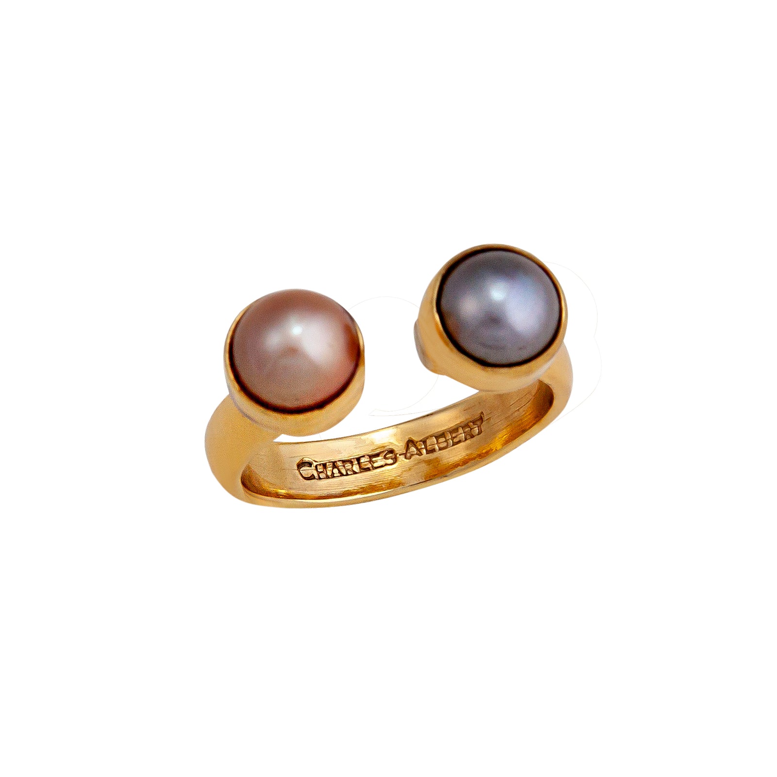 Alchemia Multi-Colored Pearl Floating Adjustable Ring | Charles Albert Jewelry