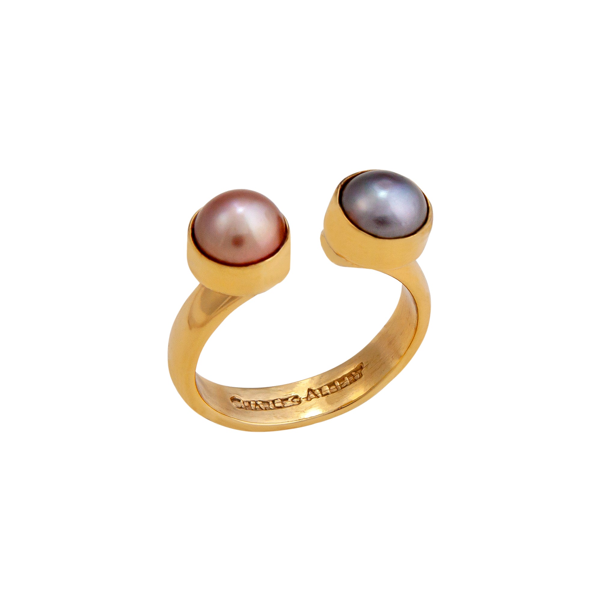 Alchemia Multi-Colored Pearl Floating Adjustable Ring | Charles Albert Jewelry