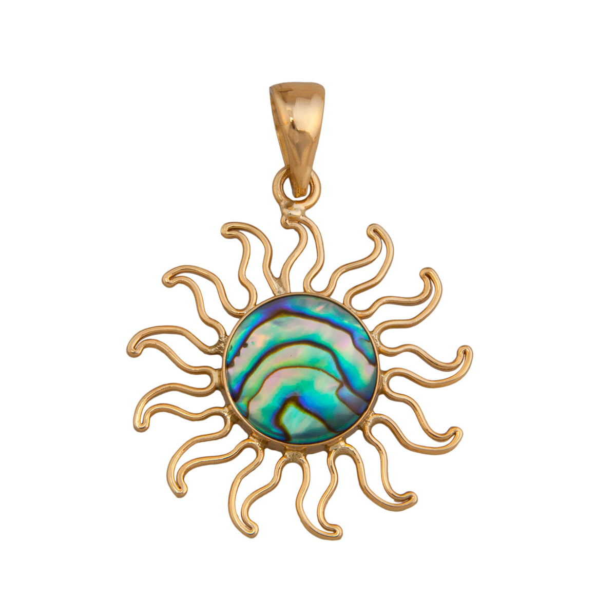 Alchemia Natural Abalone Sun Pendant - Front View | Charles Albert Jewelry