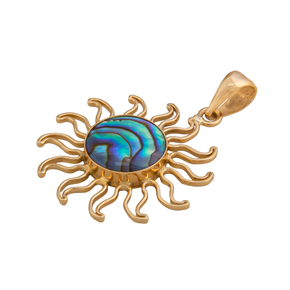Alchemia Natural Abalone Sun Pendant - Side View | Charles Albert Jewelry