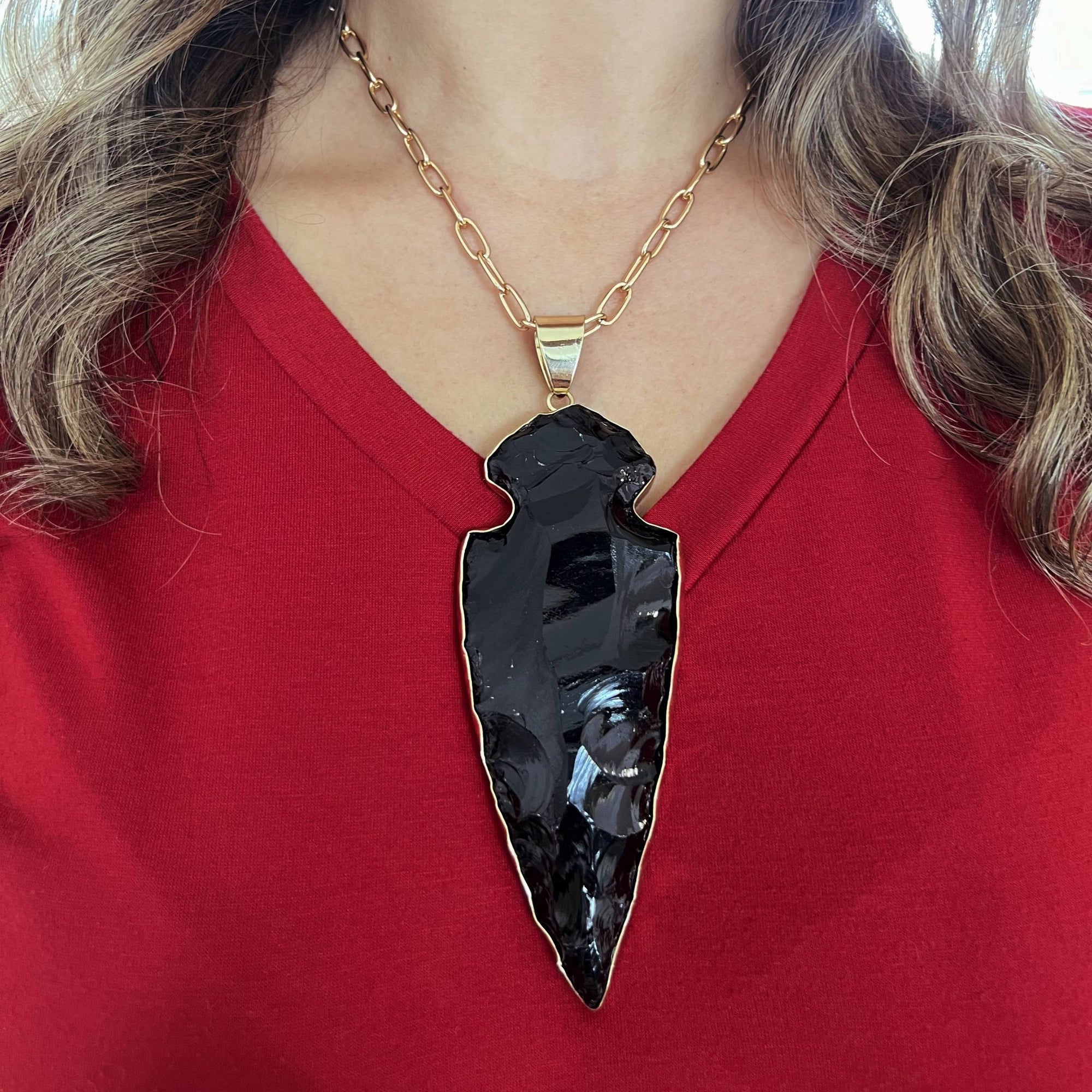 Alchemia Obsidian Arrowhead Pendant - XL | Charles Albert Jewelry