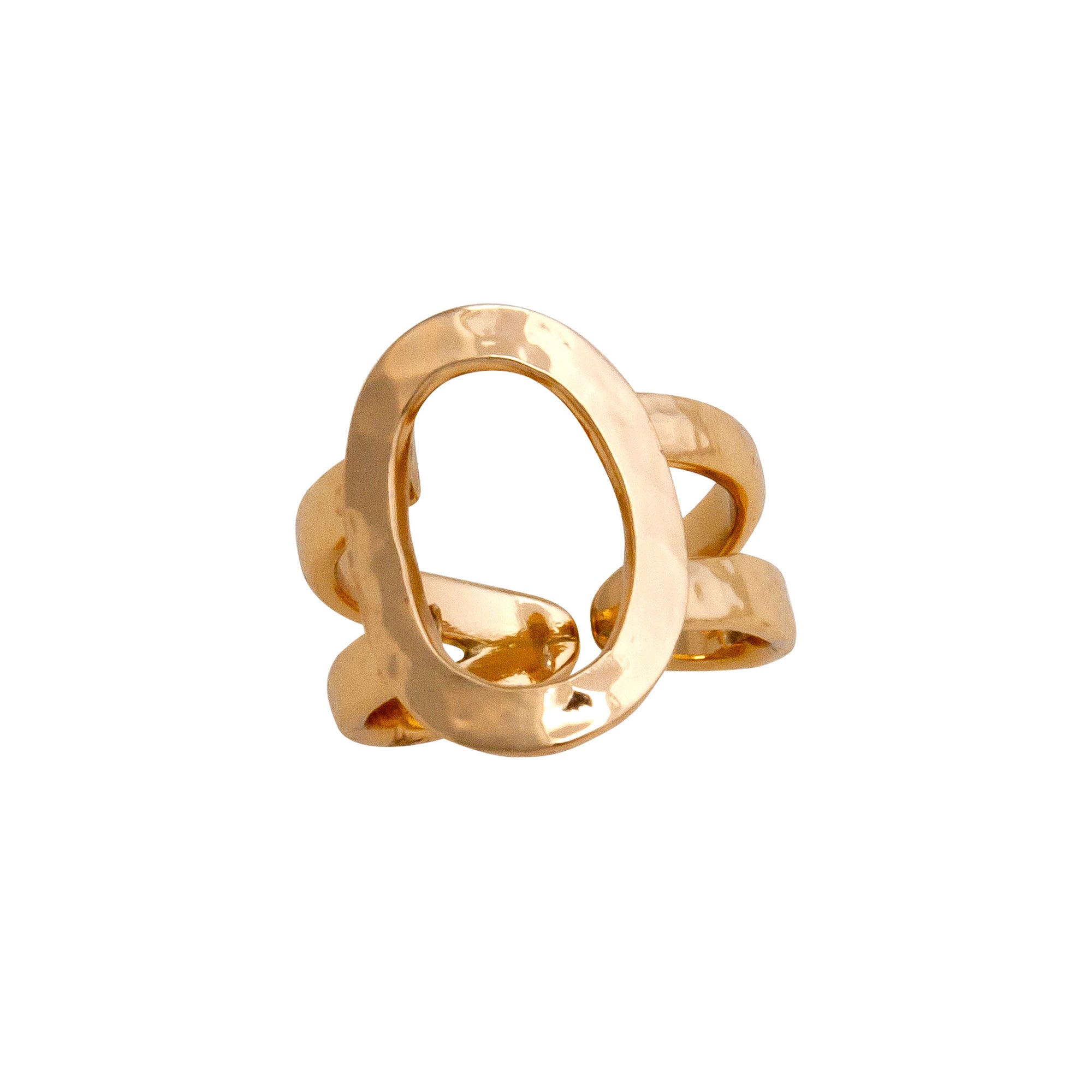 Alchemia Open Oval Hammered Adjustable Cuff Ring | Charles Albert Jewelry