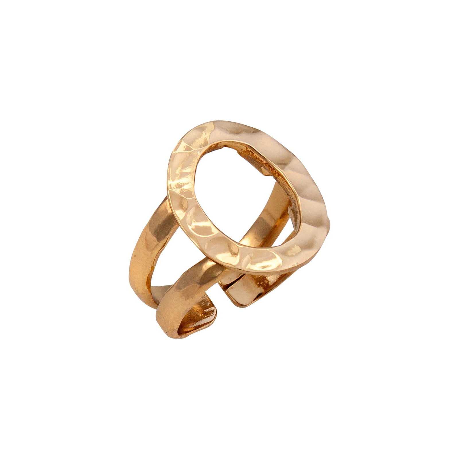 Alchemia Open Oval Hammered Cuff Ring | Charles Albert Jewelry