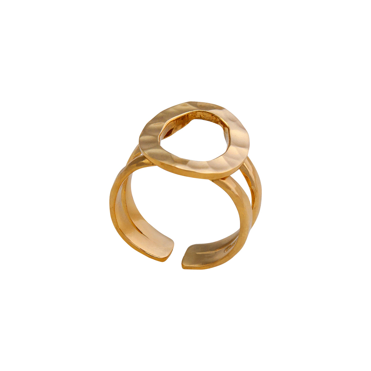 Alchemia Open Oval Hammered Cuff Ring | Charles Albert Jewelry