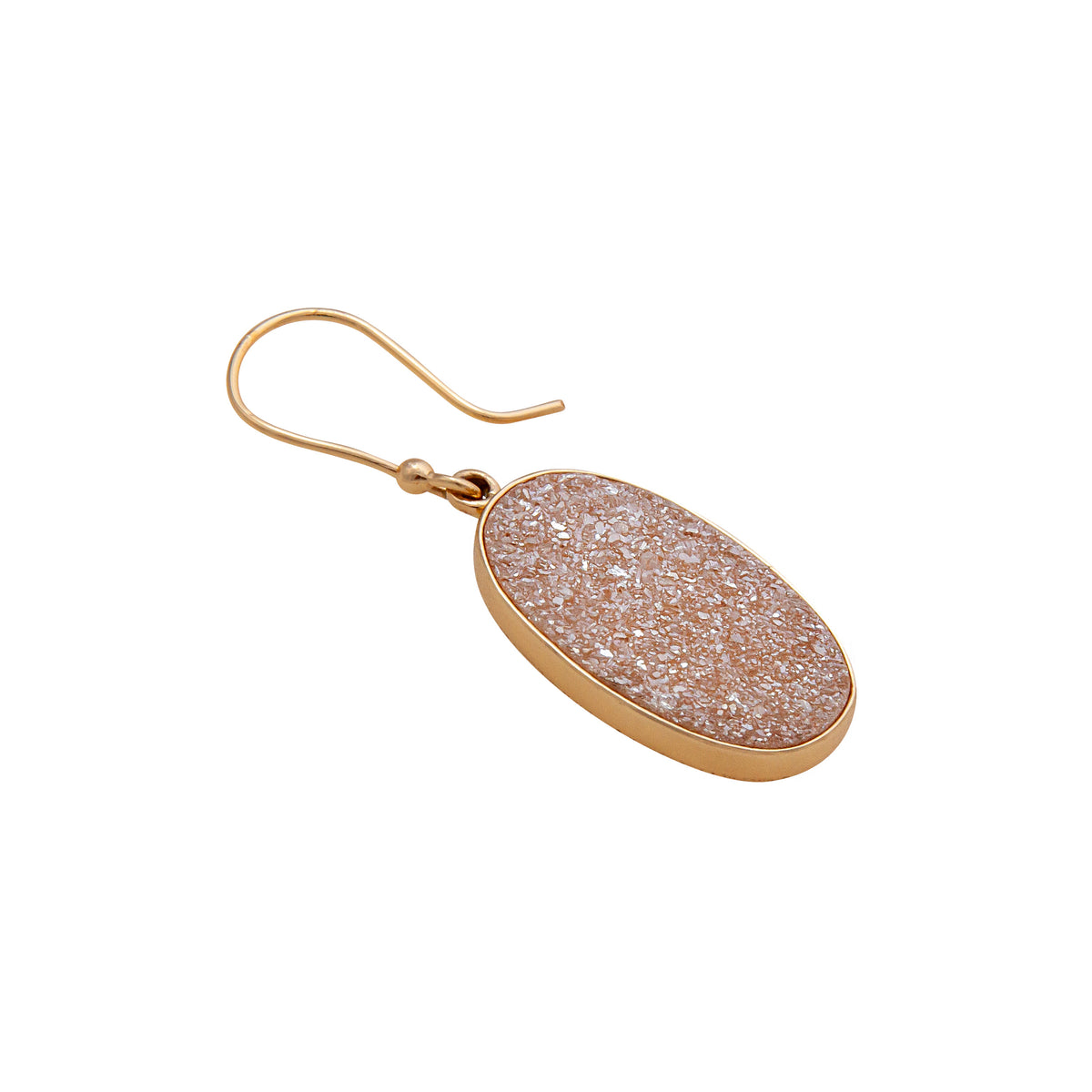 Alchemia Peach Druzy Oval Drop Earrings | Charles Albert Jewelry