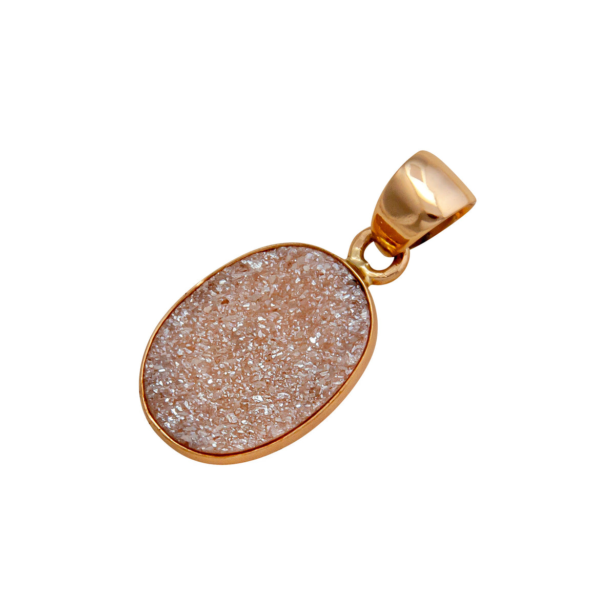 Alchemia Peach Druzy Oval Pendant | Charles Albert Jewelry