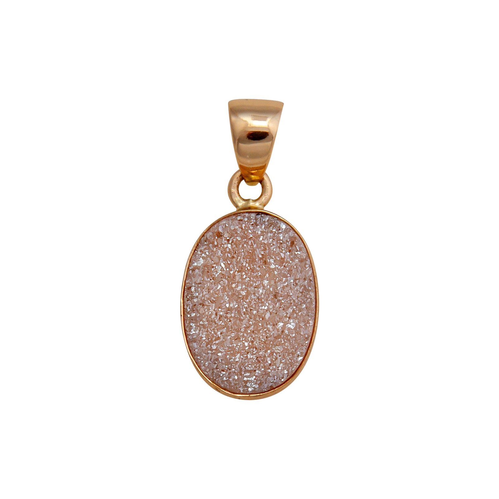 Alchemia Peach Druzy Oval Pendant | Charles Albert Jewelry