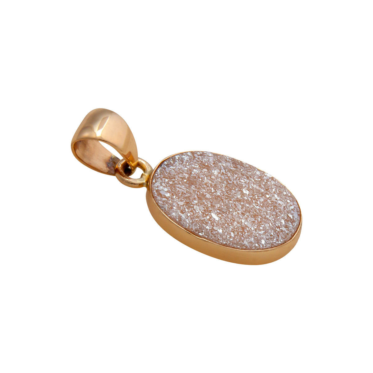 Alchemia Peach Druzy Oval Pendant | Charles Albert Jewelry