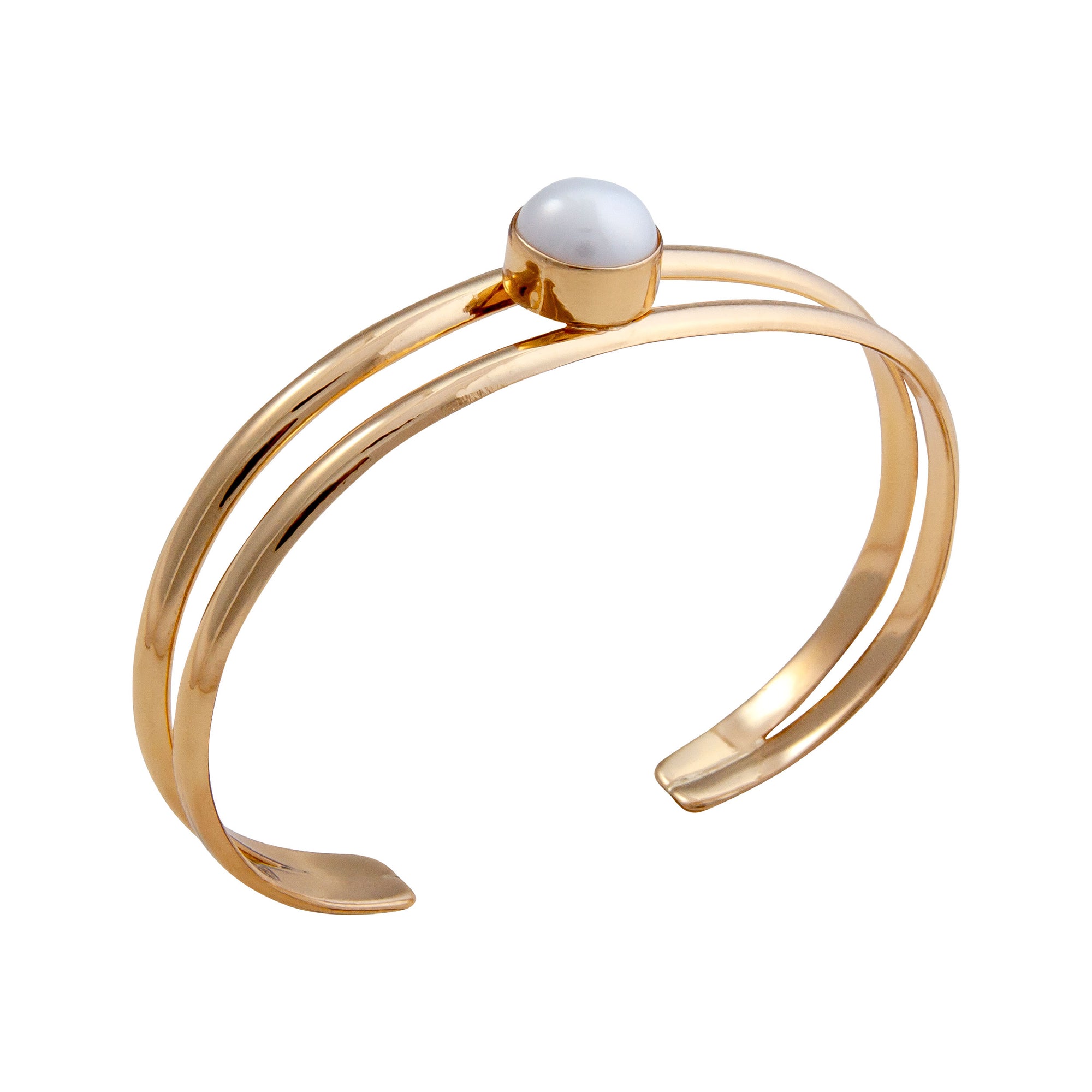 Alchemia Pearl Double Band Cuff | Charles Albert Jewelry