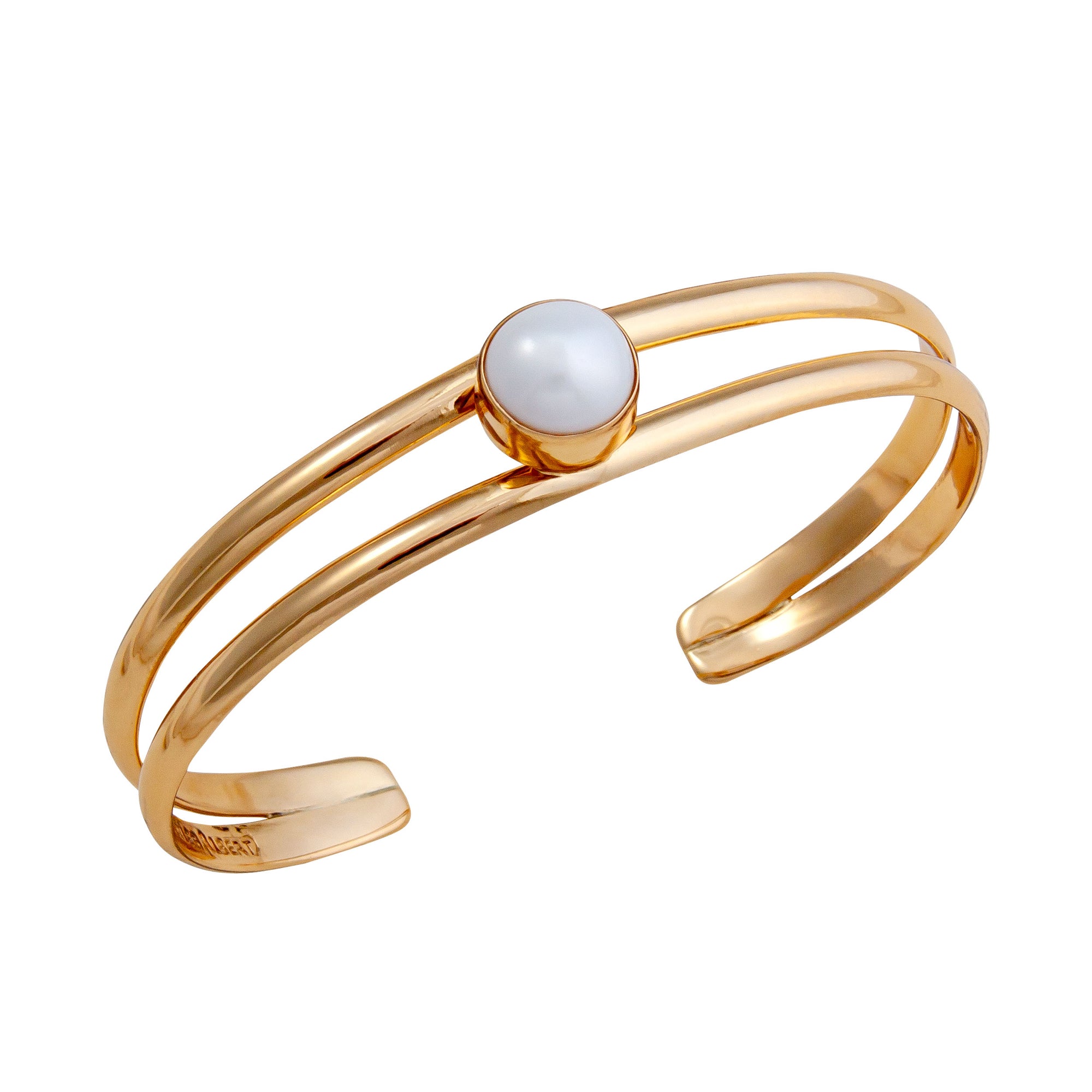 Alchemia Pearl Double Band Cuff | Charles Albert Jewelry