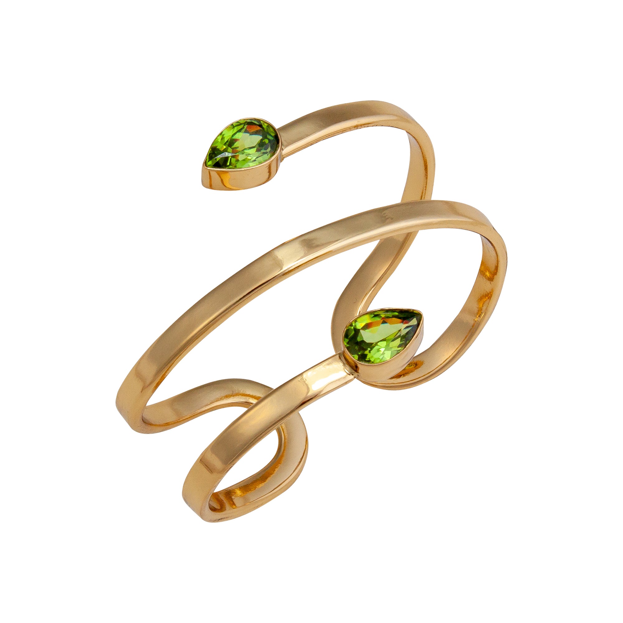 Alchemia Peridot Teardrop Wrap Cuff | Charles Albert Jewelry