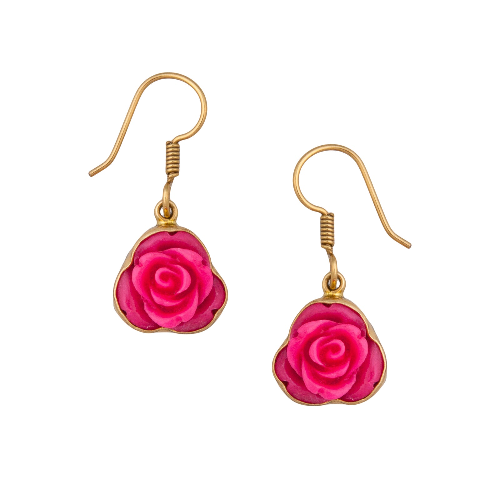 Alchemia Pink Resin Flower Earrings | Charles Albert Jewelry