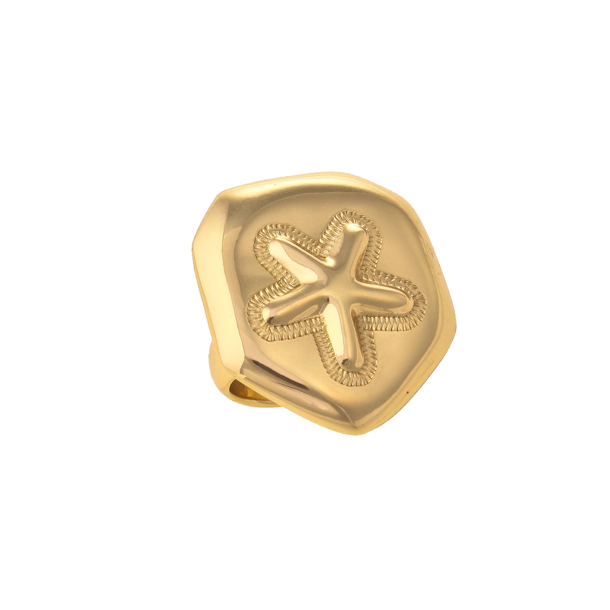 Alchemia Puffed Sand Dollar Adjustable Ring | Charles Albert Jewelry