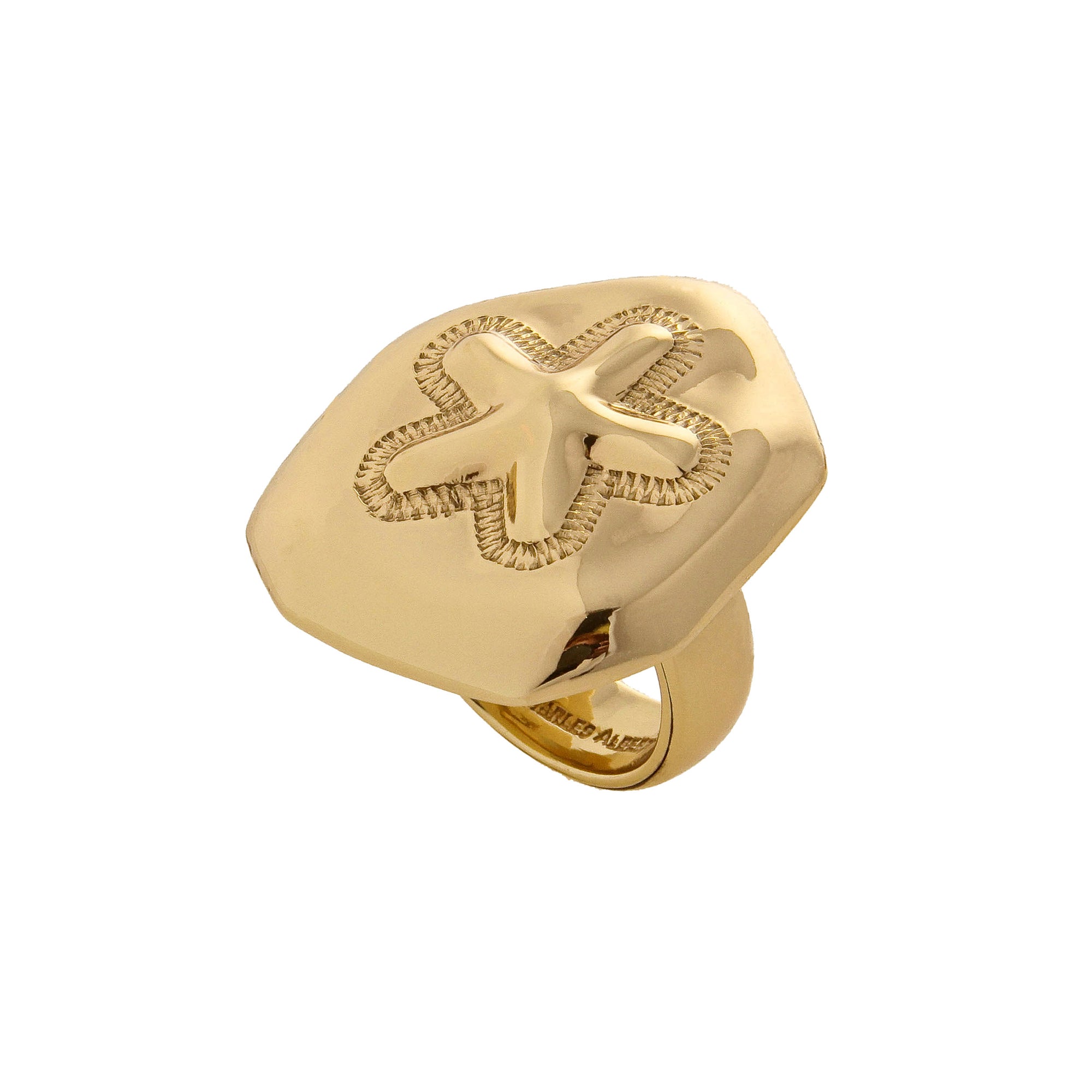 Alchemia Puffed Sand Dollar Adjustable Ring | Charles Albert Jewelry