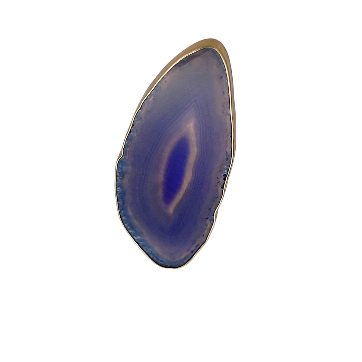 Alchemia Purple Agate Slice Adjustable Ring - Style #2 | Charles Albert Jewelry