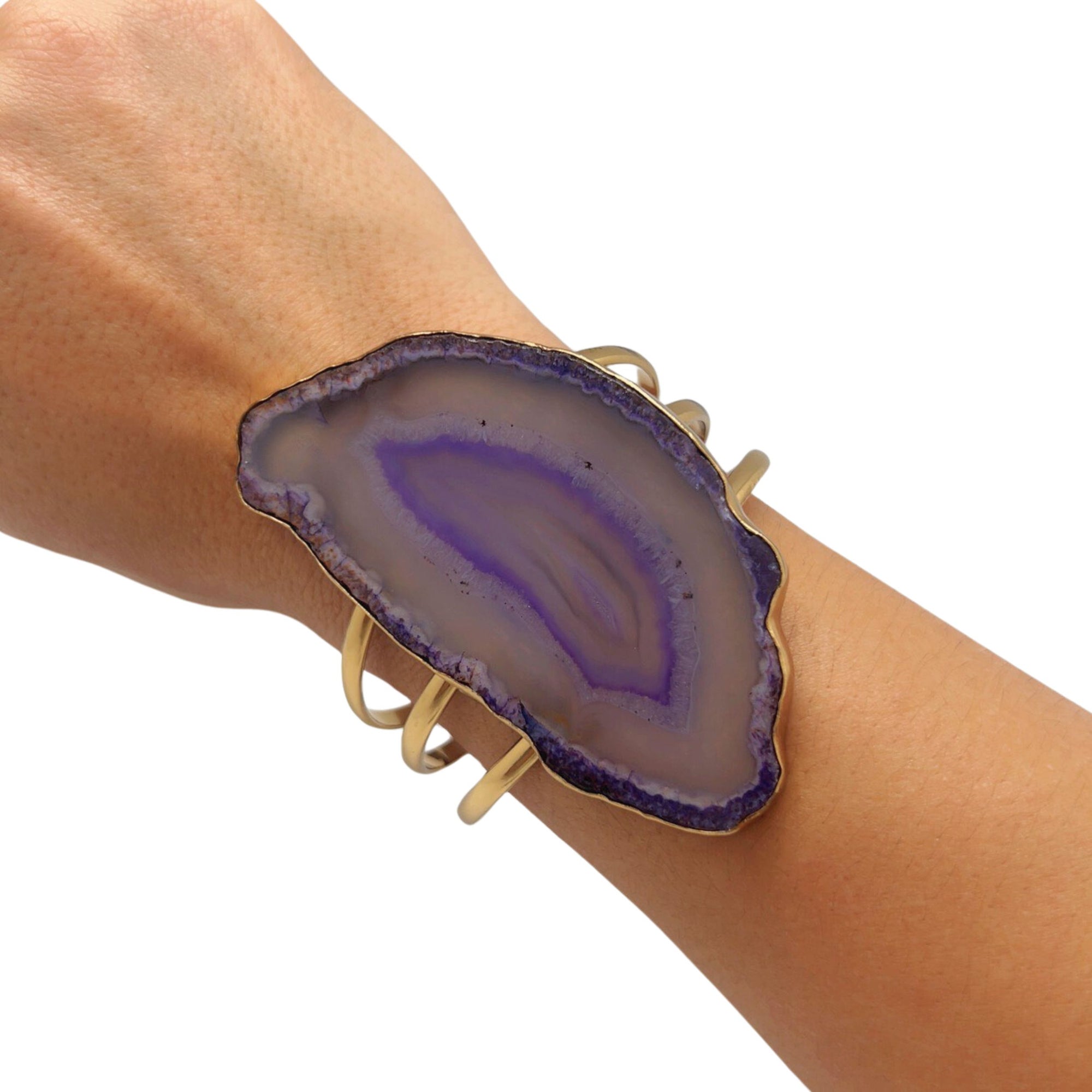 Alchemia Purple Agate Slice Multi-Band Cuff - Style #1 | Charles Albert Jewelry