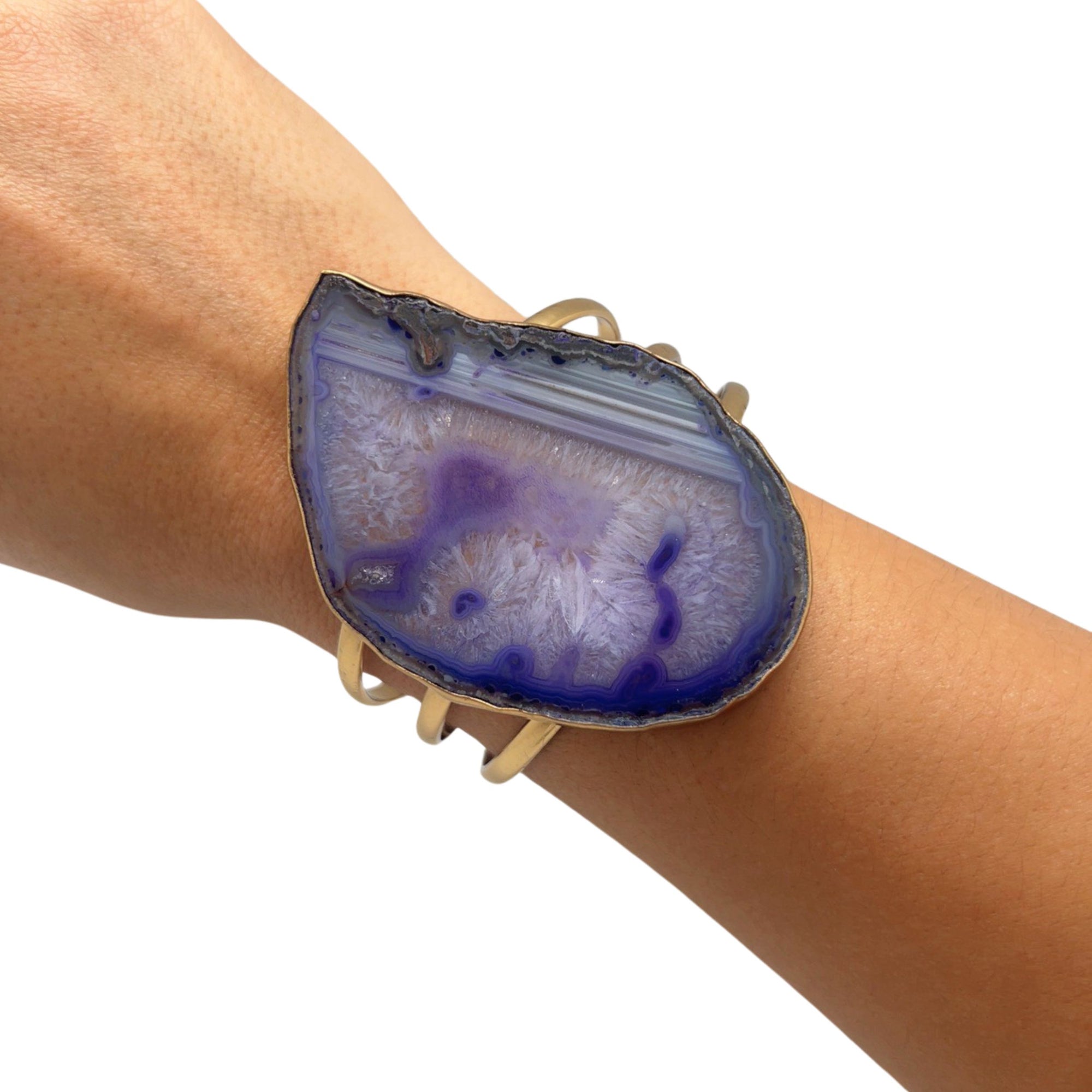 Alchemia Purple Agate Slice Multi-Band Cuff - Style #2 | Charles Albert Jewelry