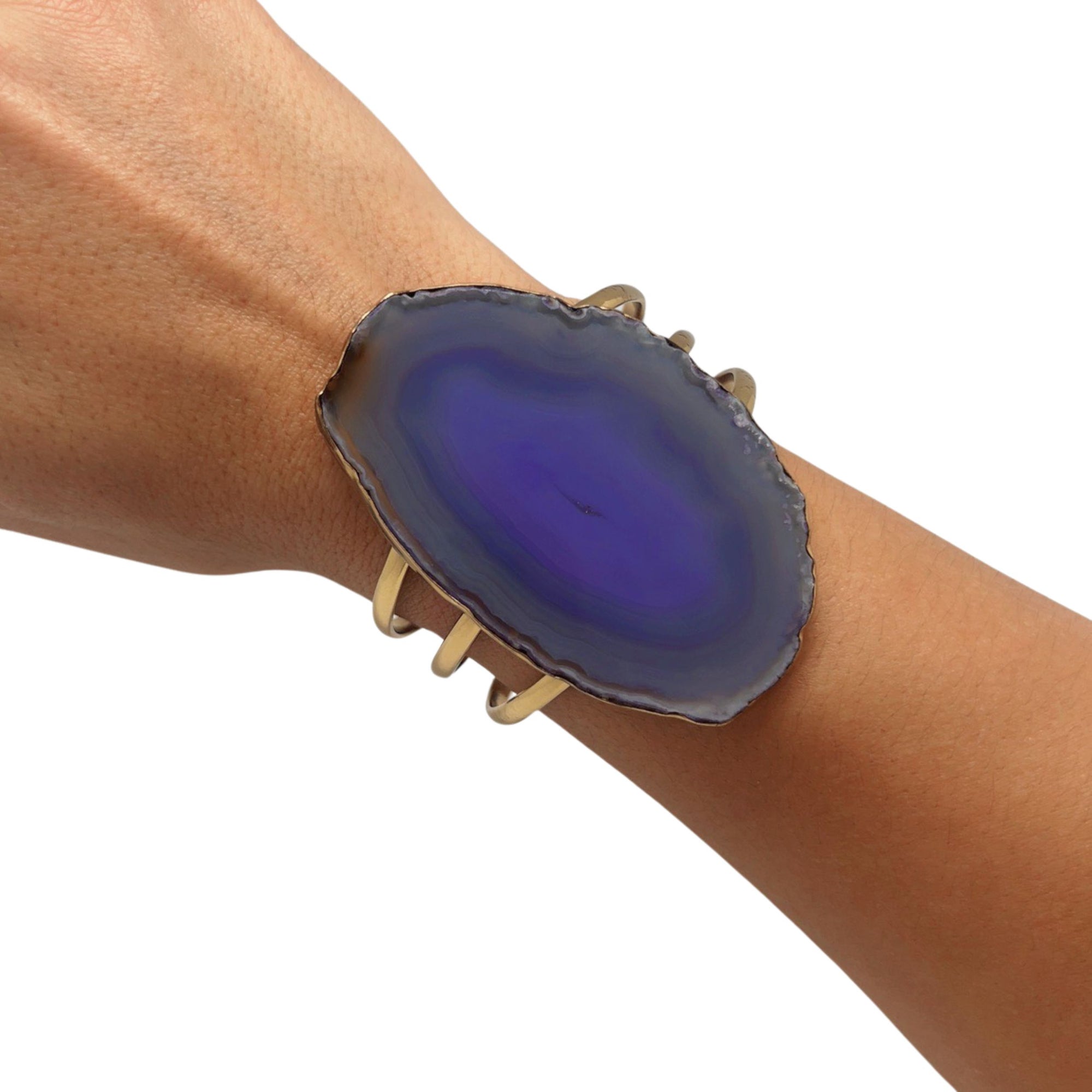 Alchemia Purple Agate Slice Multi-Band Cuff - Style #5 | Charles Albert Jewelry