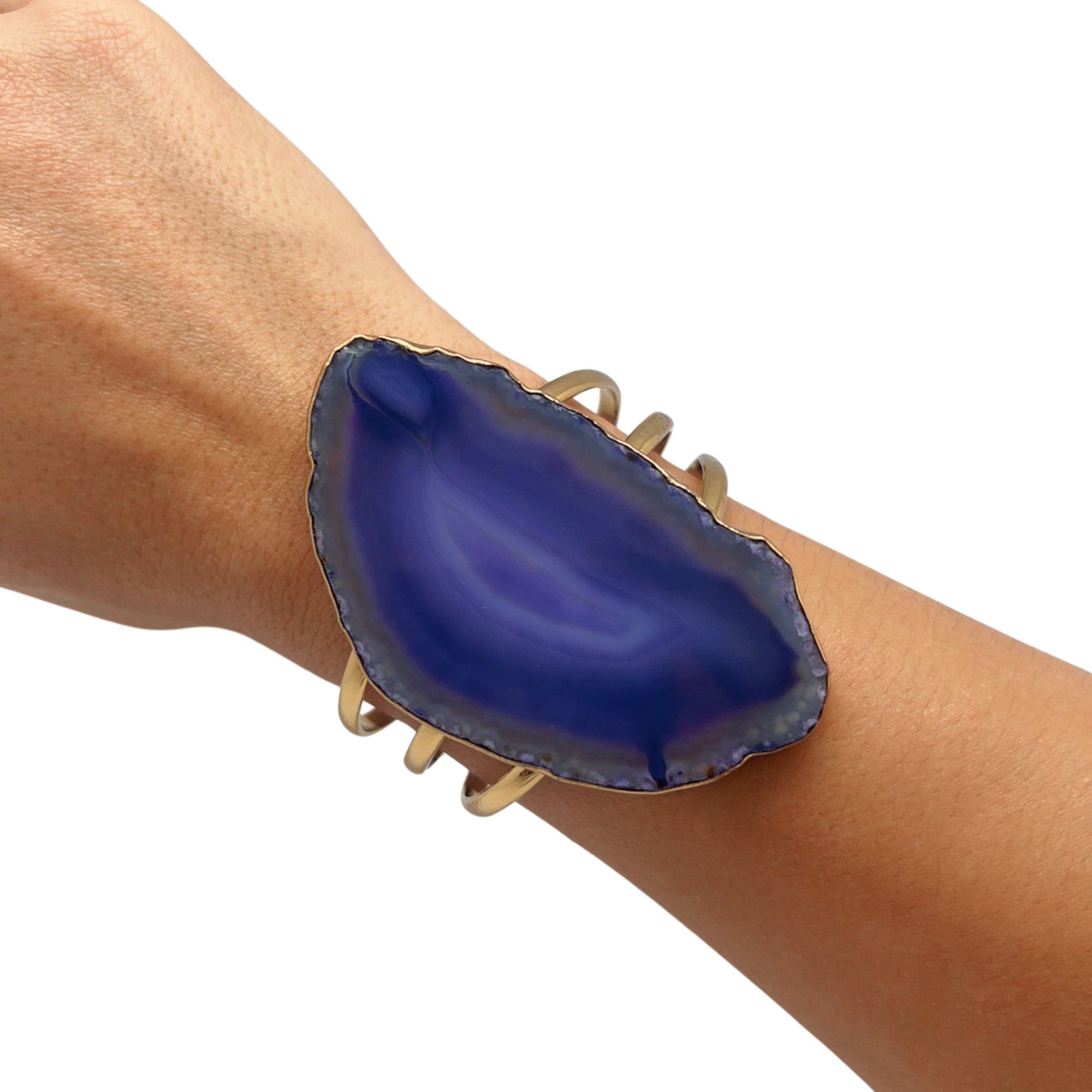 Alchemia Purple Agate Slice Multi-Band Cuff - Style #6 | Charles Albert Jewelry