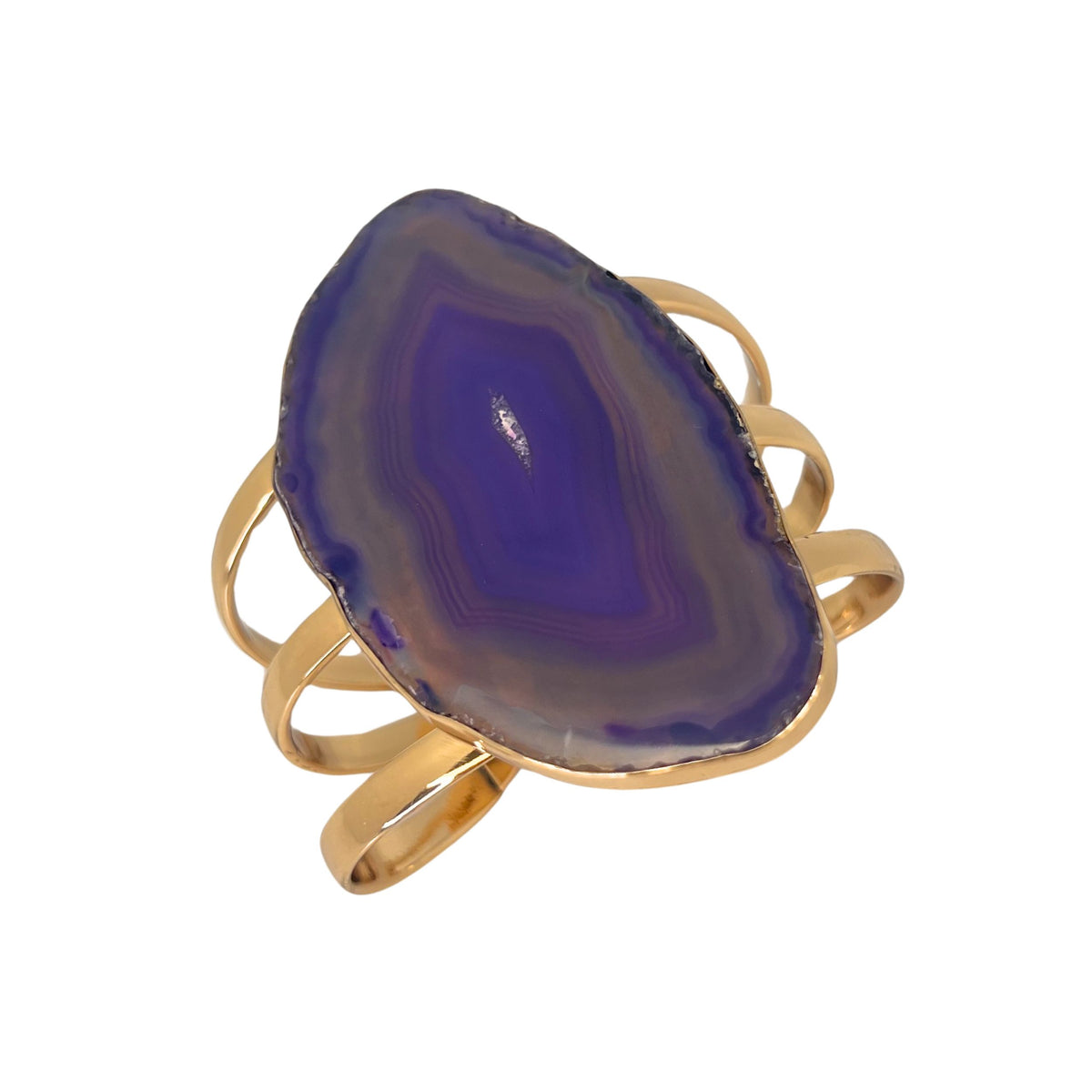 Alchemia Purple Agate Slice Multi-Band Cuff - Style #7 | Charles Albert Jewelry