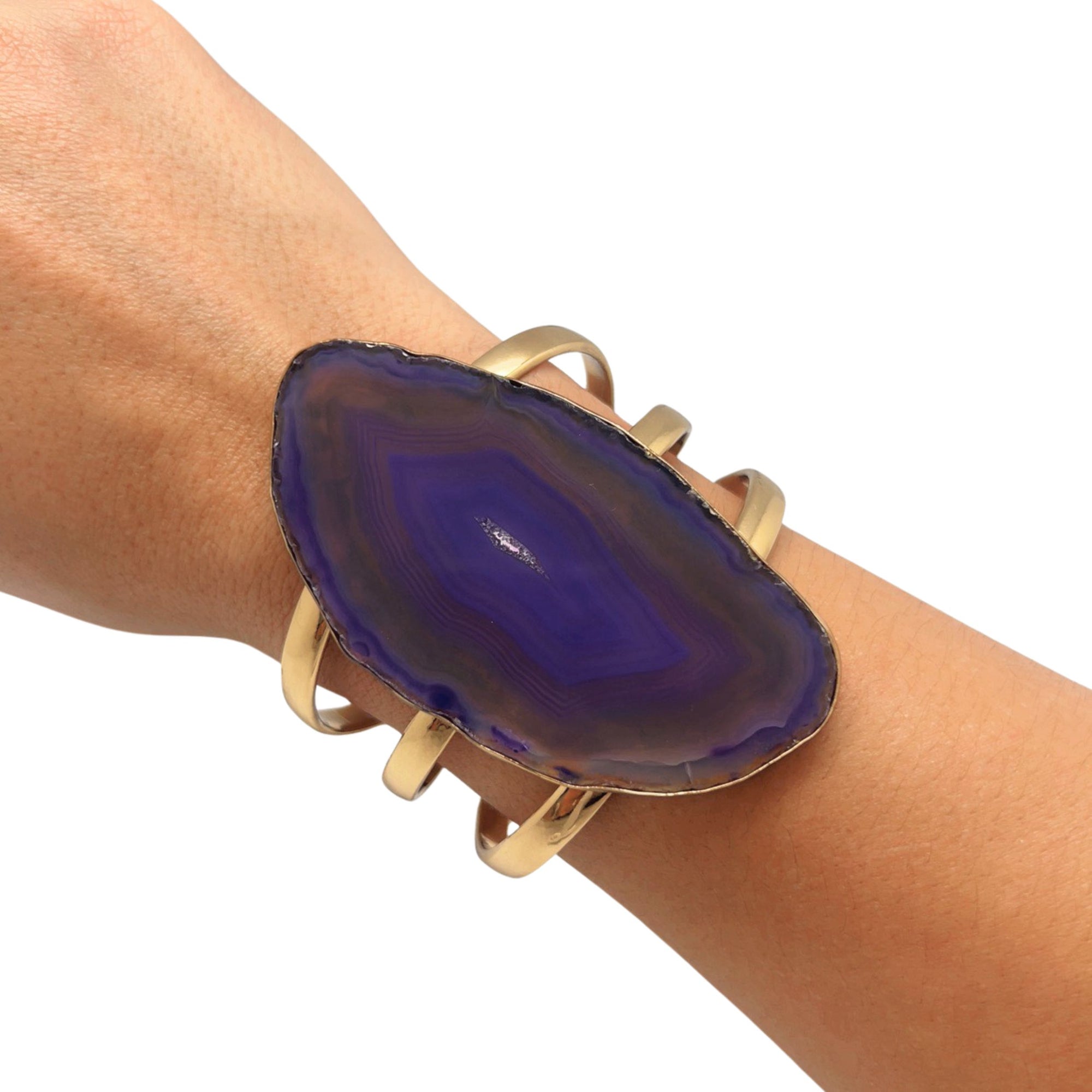 Alchemia Purple Agate Slice Multi-Band Cuff - Style #7 | Charles Albert Jewelry