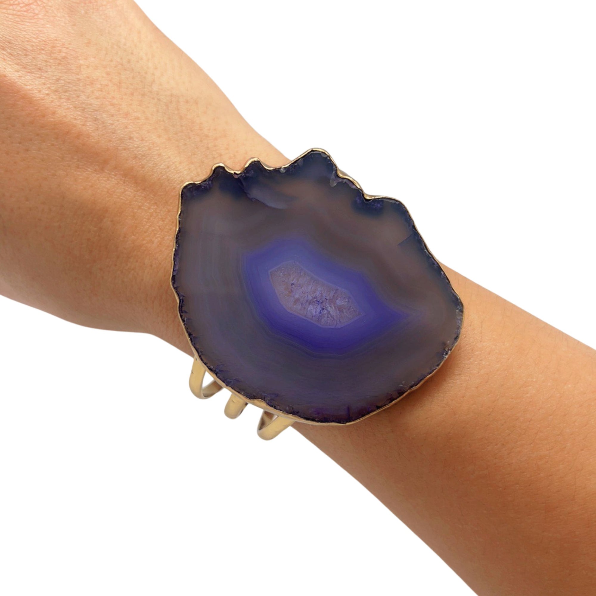 Alchemia Purple Agate Slice Multi-Band Cuff - Style #8 | Charles Albert Jewelry