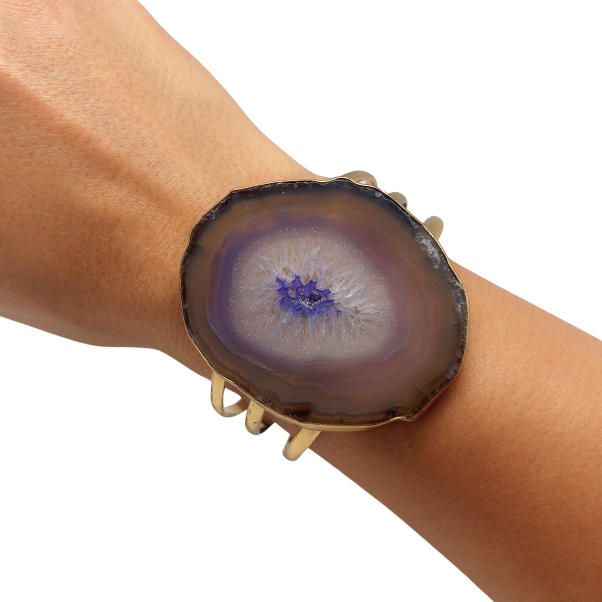 Alchemia Purple Agate Slice Multi-Band Cuff - Style #9 | Charles Albert Jewelry