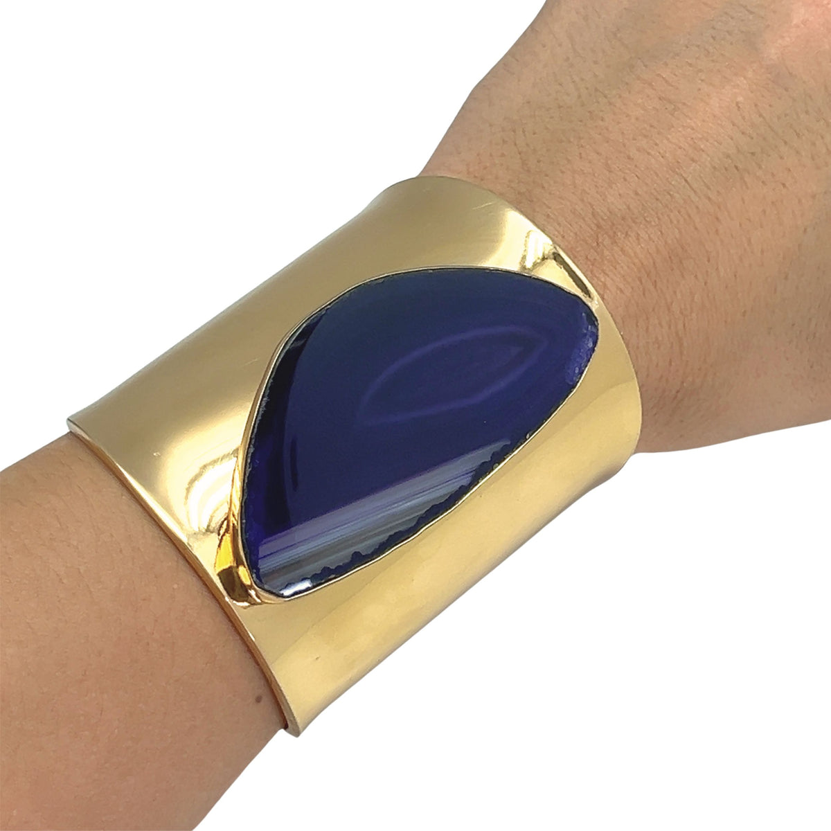 Alchemia Purple Agate Slice Solid Cuff - Style #11 | Charles Albert Jewelry