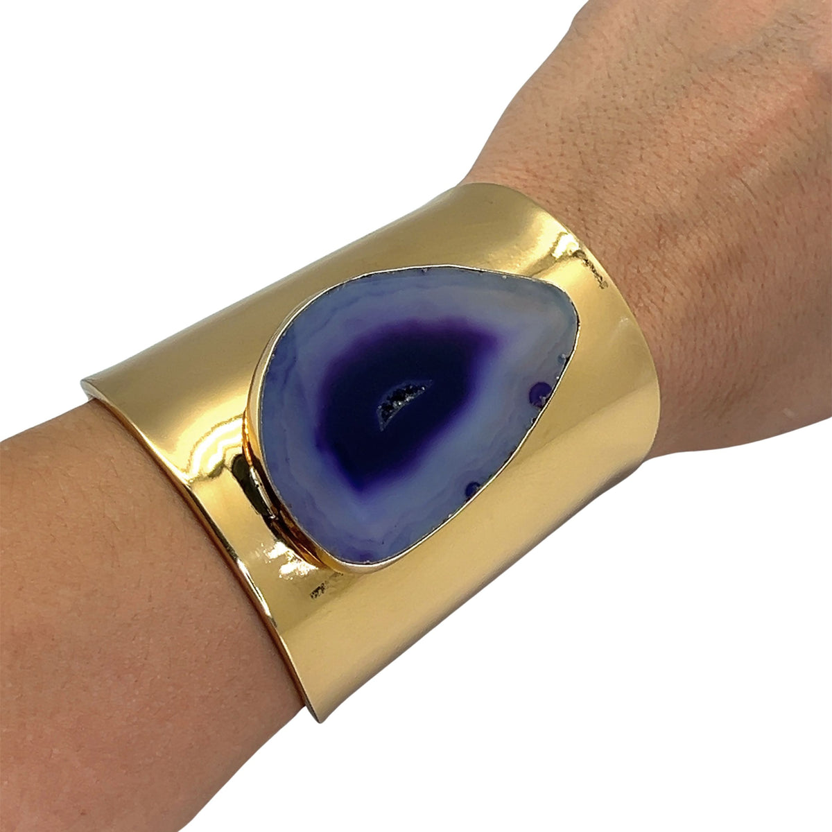Alchemia Purple Agate Slice Solid Cuff - Style #1 | Charles Albert Jewelry