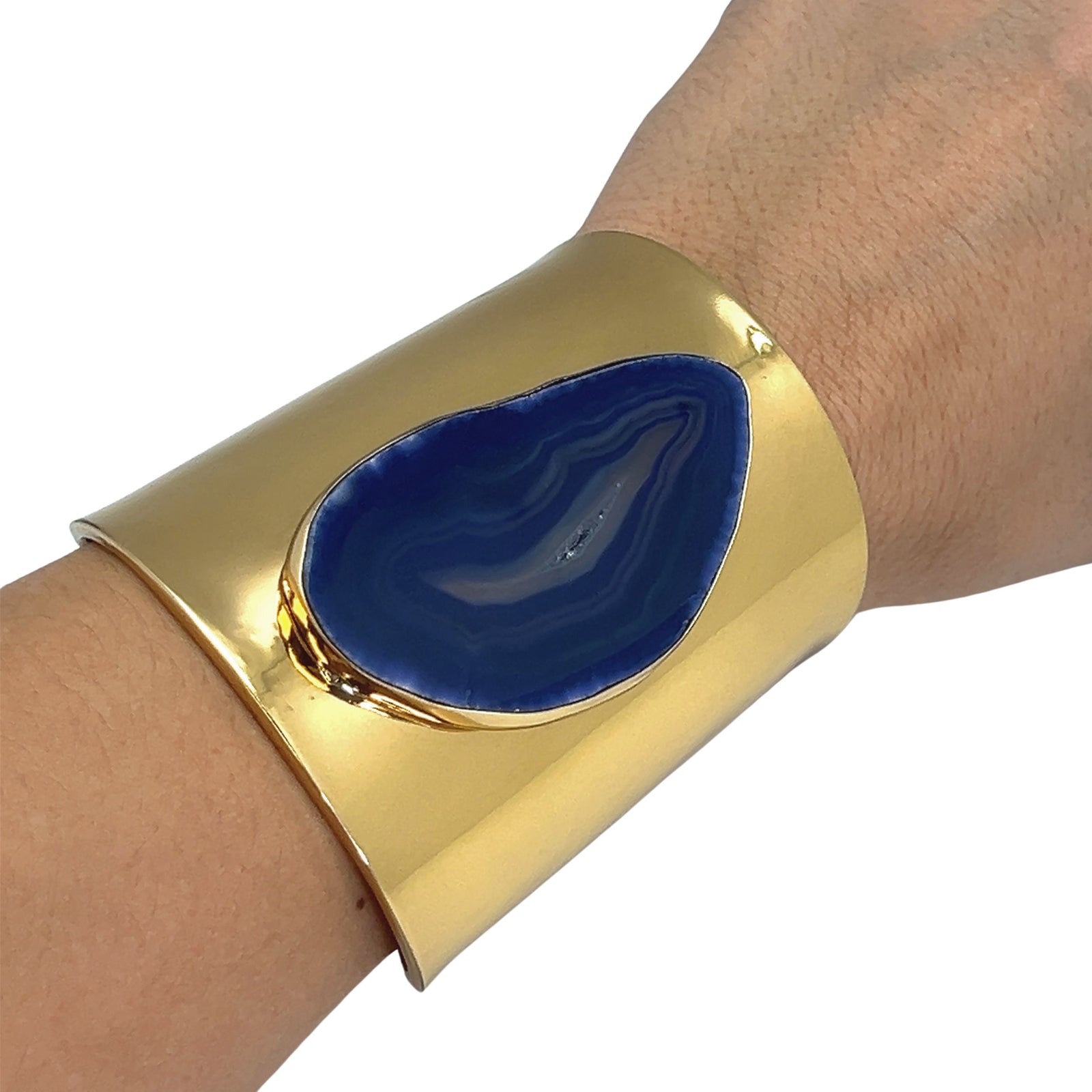 Alchemia Purple Agate Slice Solid Cuff - Style #2 | Charles Albert Jewelry