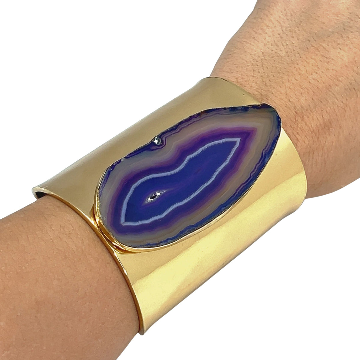 Alchemia Purple Agate Slice Solid Cuff - Style #6 | Charles Albert Jewelry