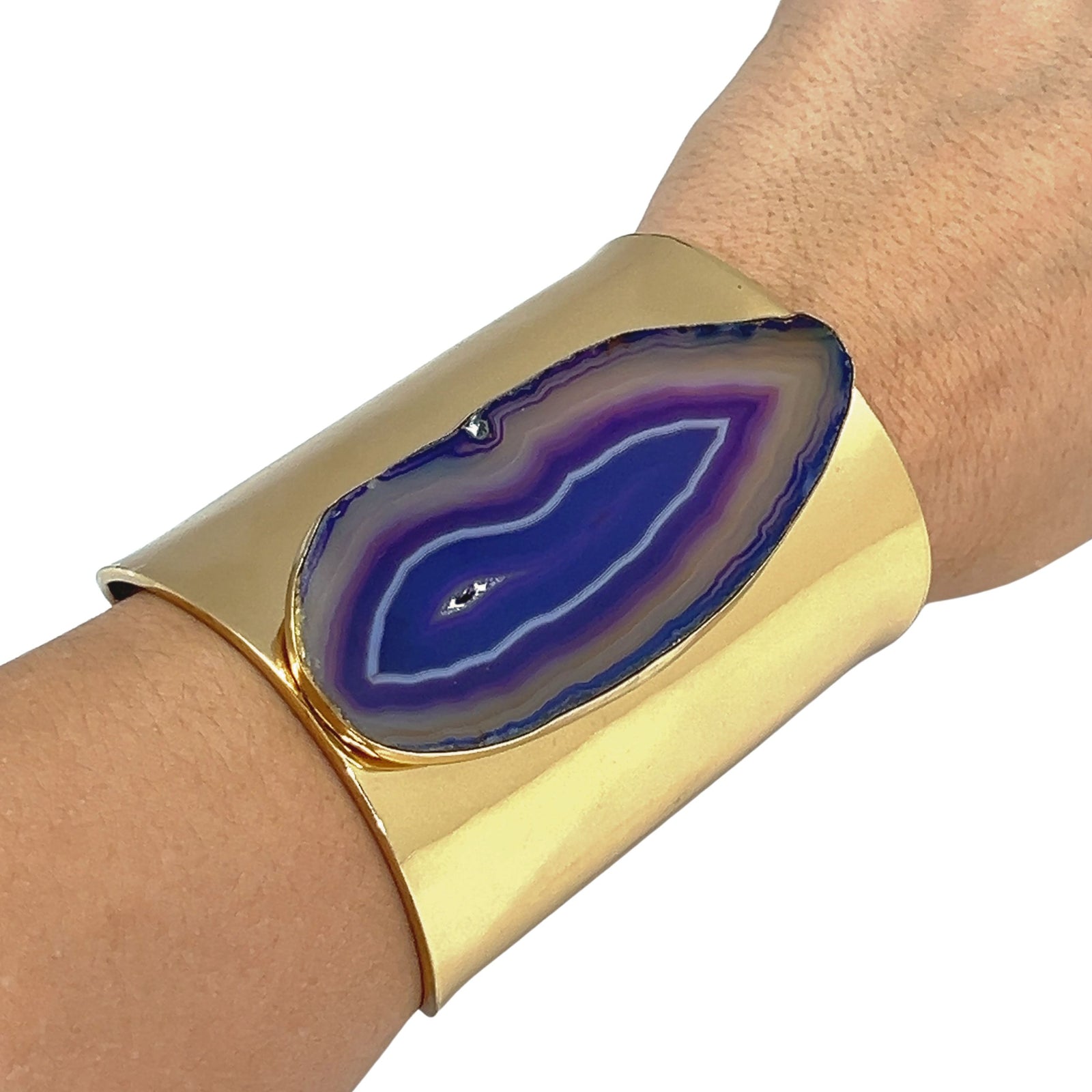 Alchemia Purple Agate Slice Solid Cuff - Style #6 | Charles Albert Jewelry