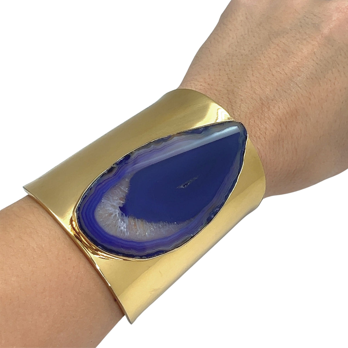 Alchemia Purple Agate Slice Solid Cuff - Style #9 | Charles Albert Jewelry