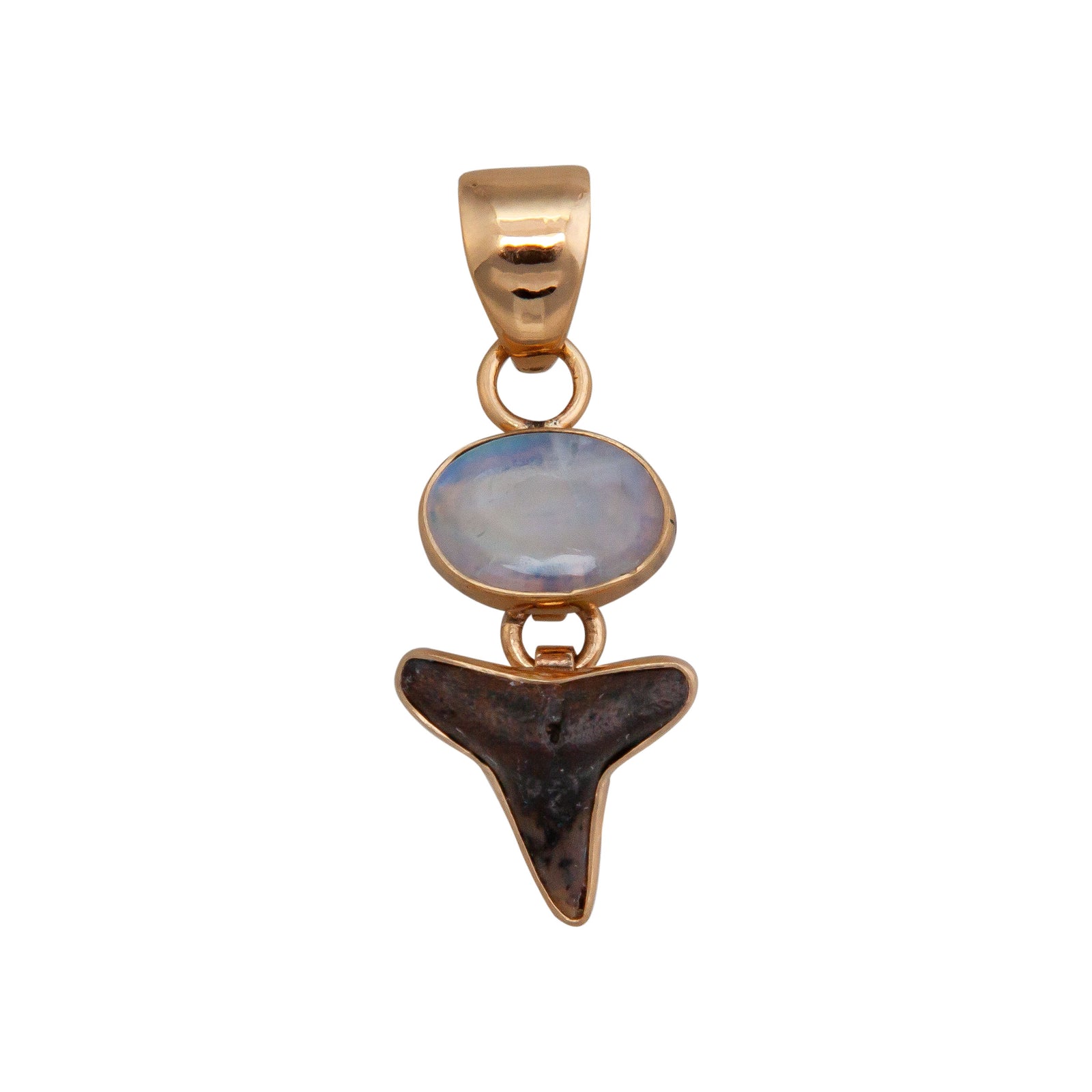 Alchemia Rainbow Moonstone & Shark Tooth Pendant | Charles Albert Jewelry